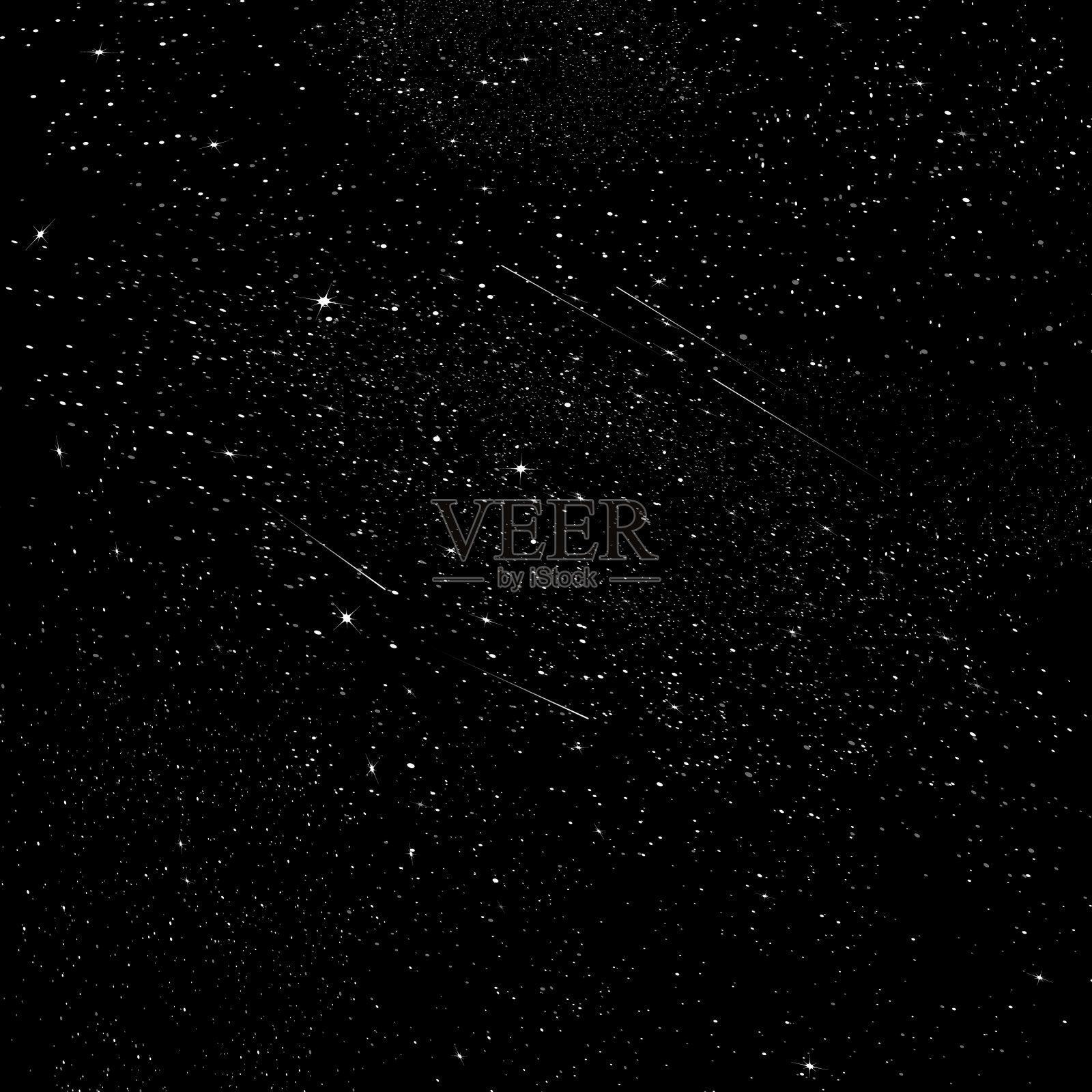 星星和银河在夜空中闪耀插画图片素材