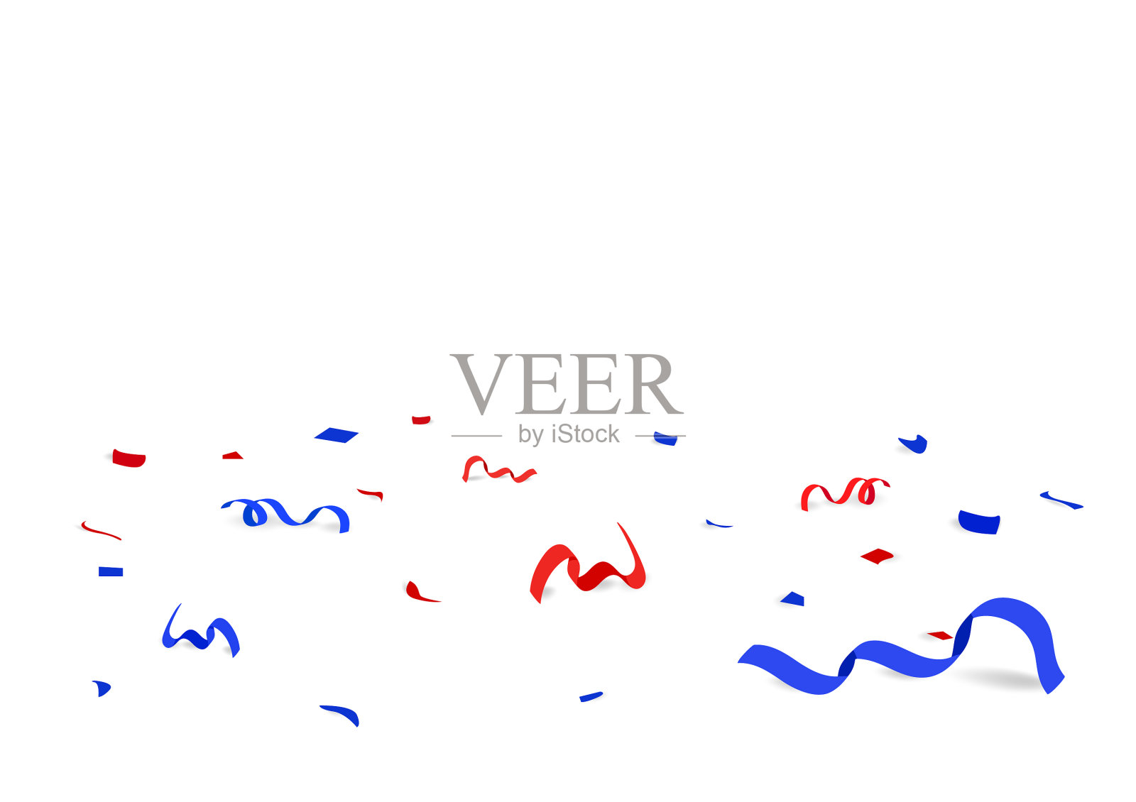 五彩纸屑和彩带散落在地上插画图片素材