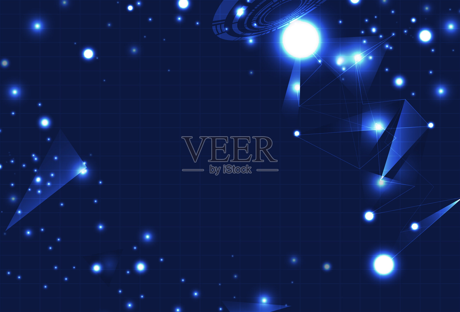 科技粒子发光三角形插画图片素材