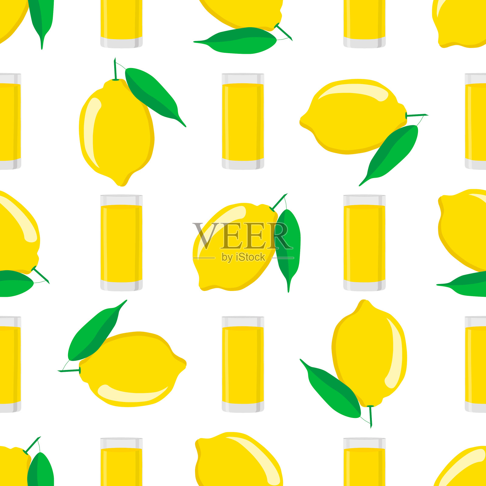 主题是柠檬杯里的彩色柠檬水插画图片素材