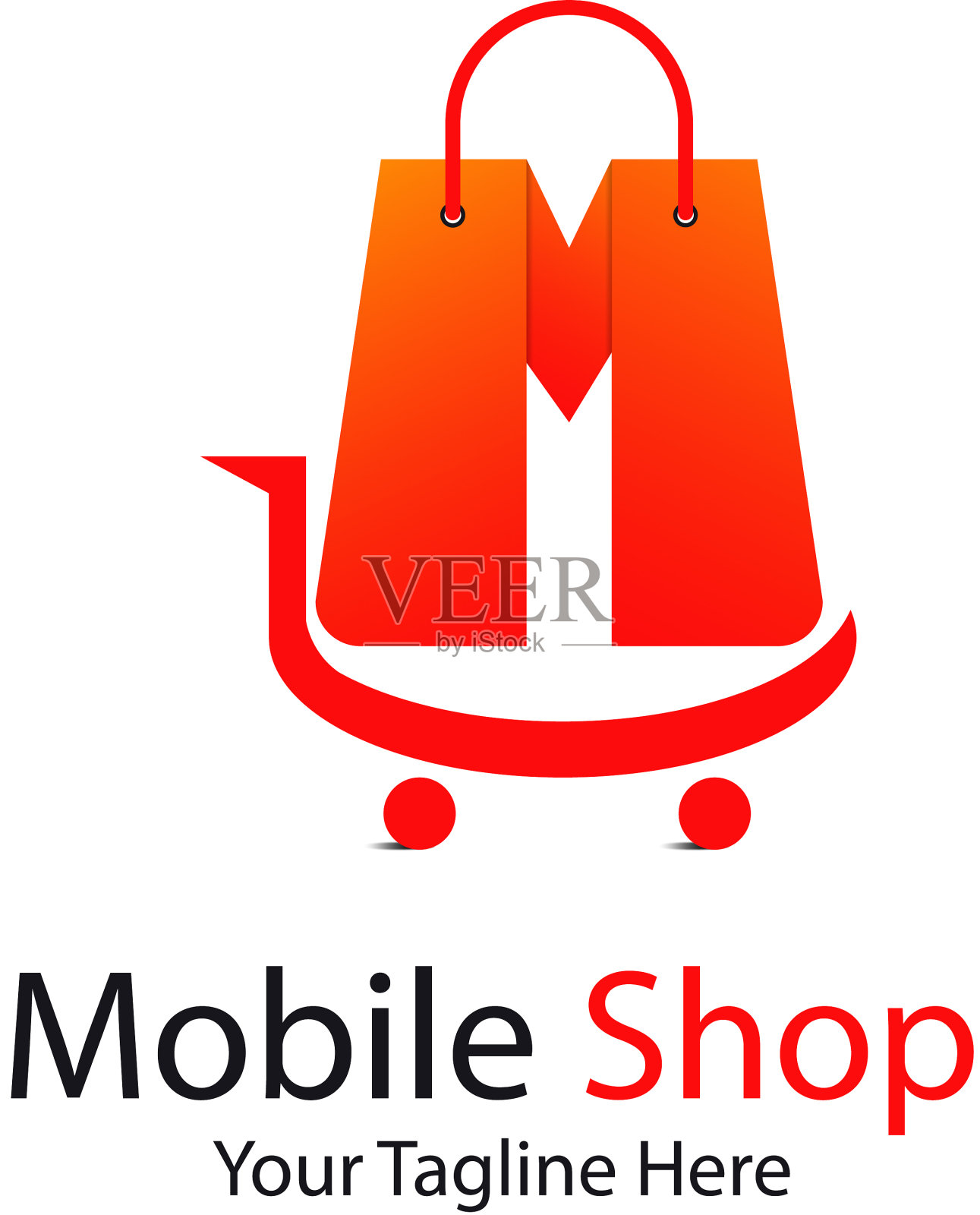 信m全新在线移动购物标识设计插画图片素材