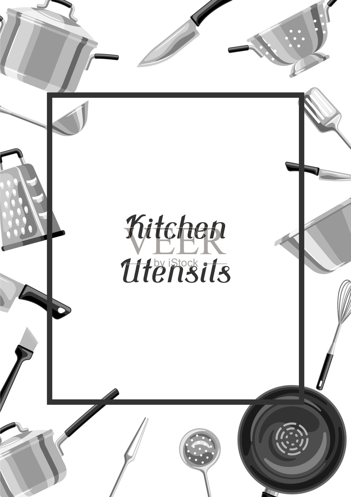 厨房用具背景插画图片素材