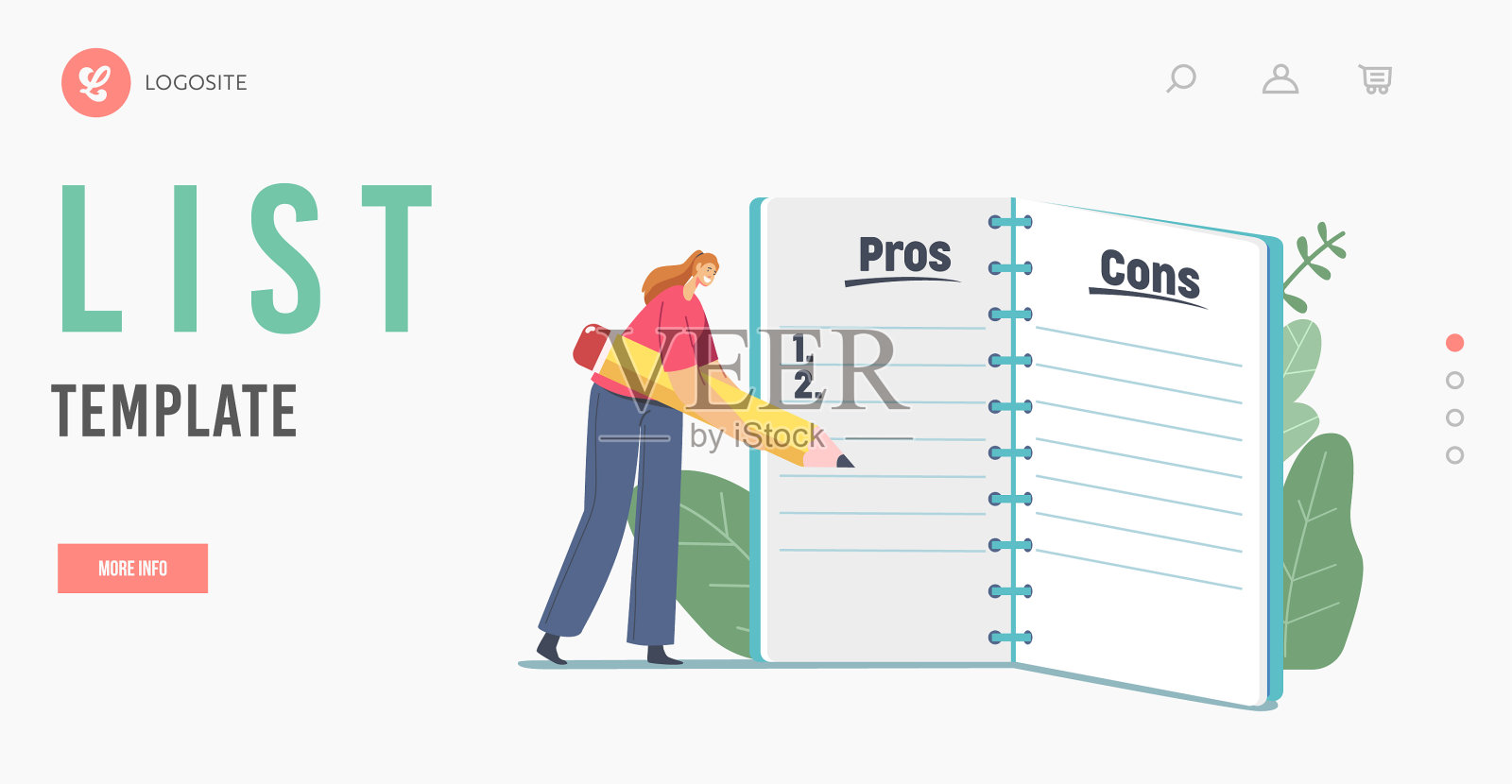 女孩做重要决定优势还是优势插画图片素材