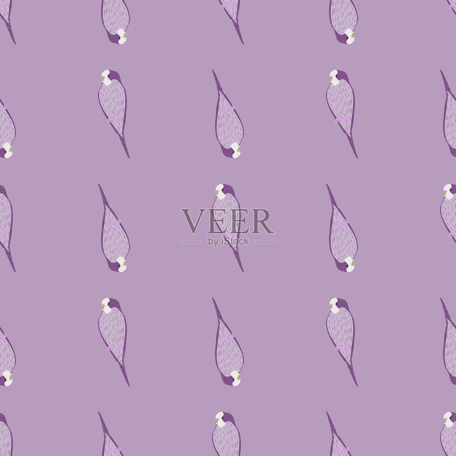 动物无缝模式与简单的手绘插画图片素材