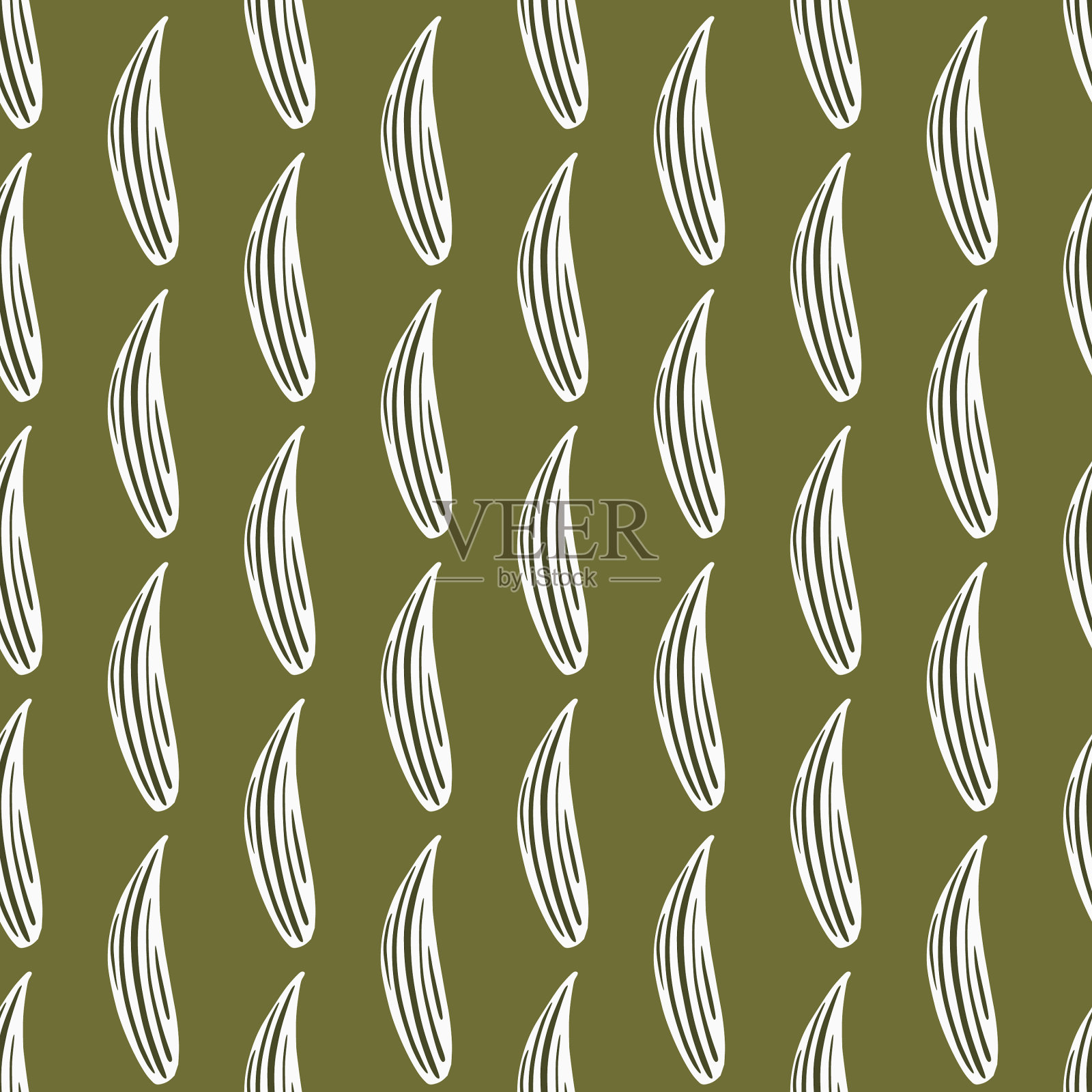 白色轮廓百合谷叶形状插画图片素材