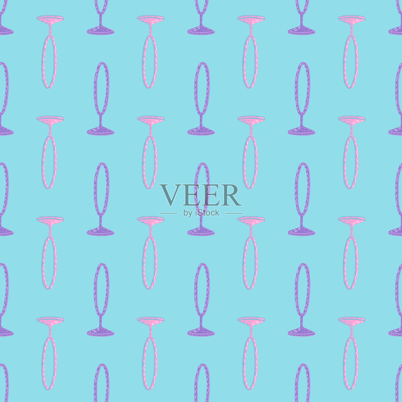 粉红和紫色的马戏环无缝衔接插画图片素材