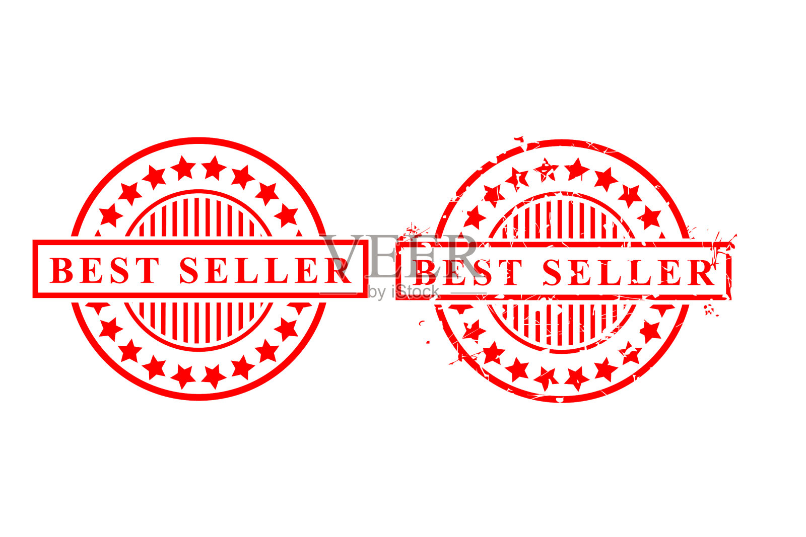 2 .式样简单,红锈和干净的橡皮图章插画图片素材