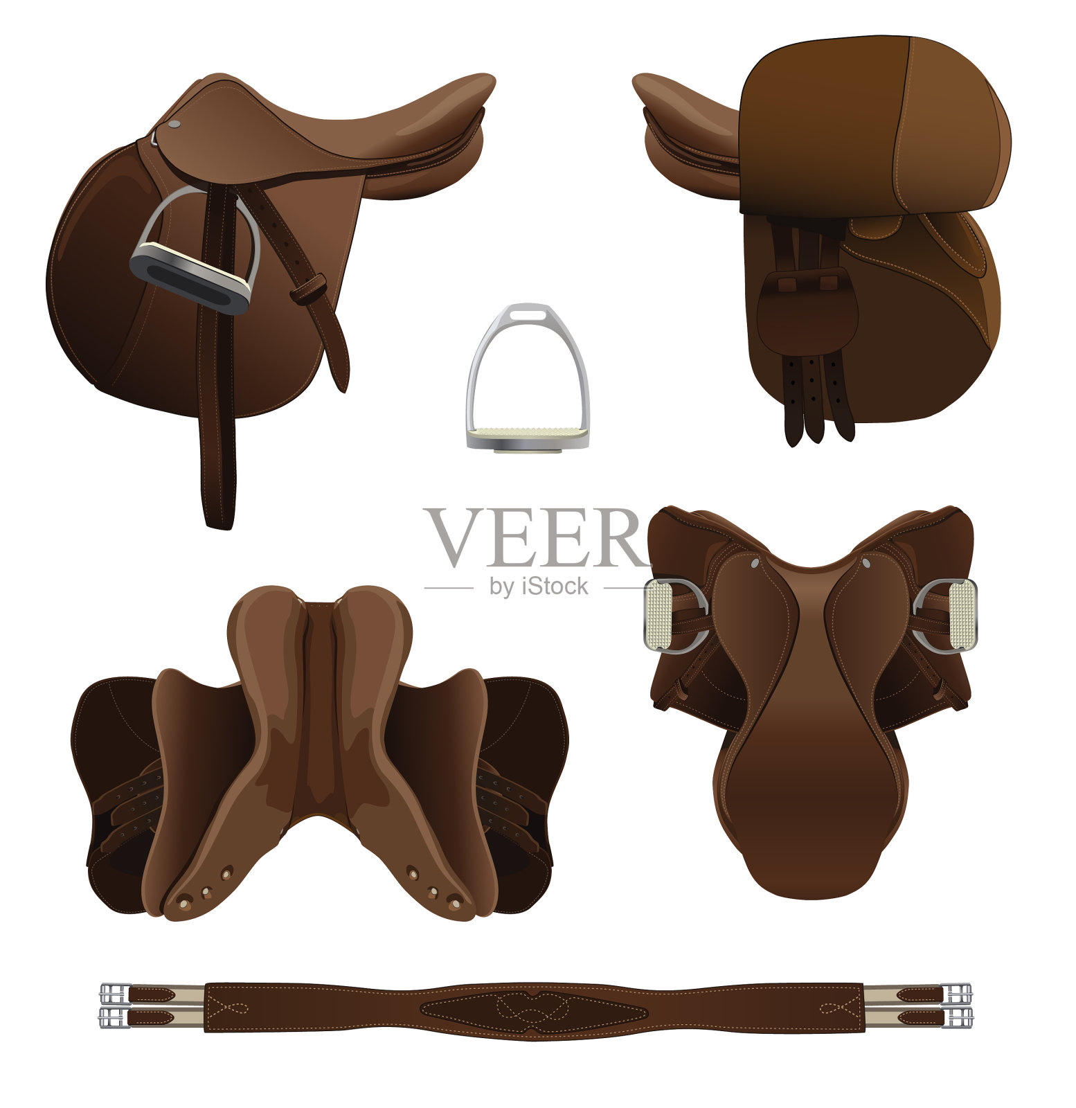 英国马鞍插图设计元素图片