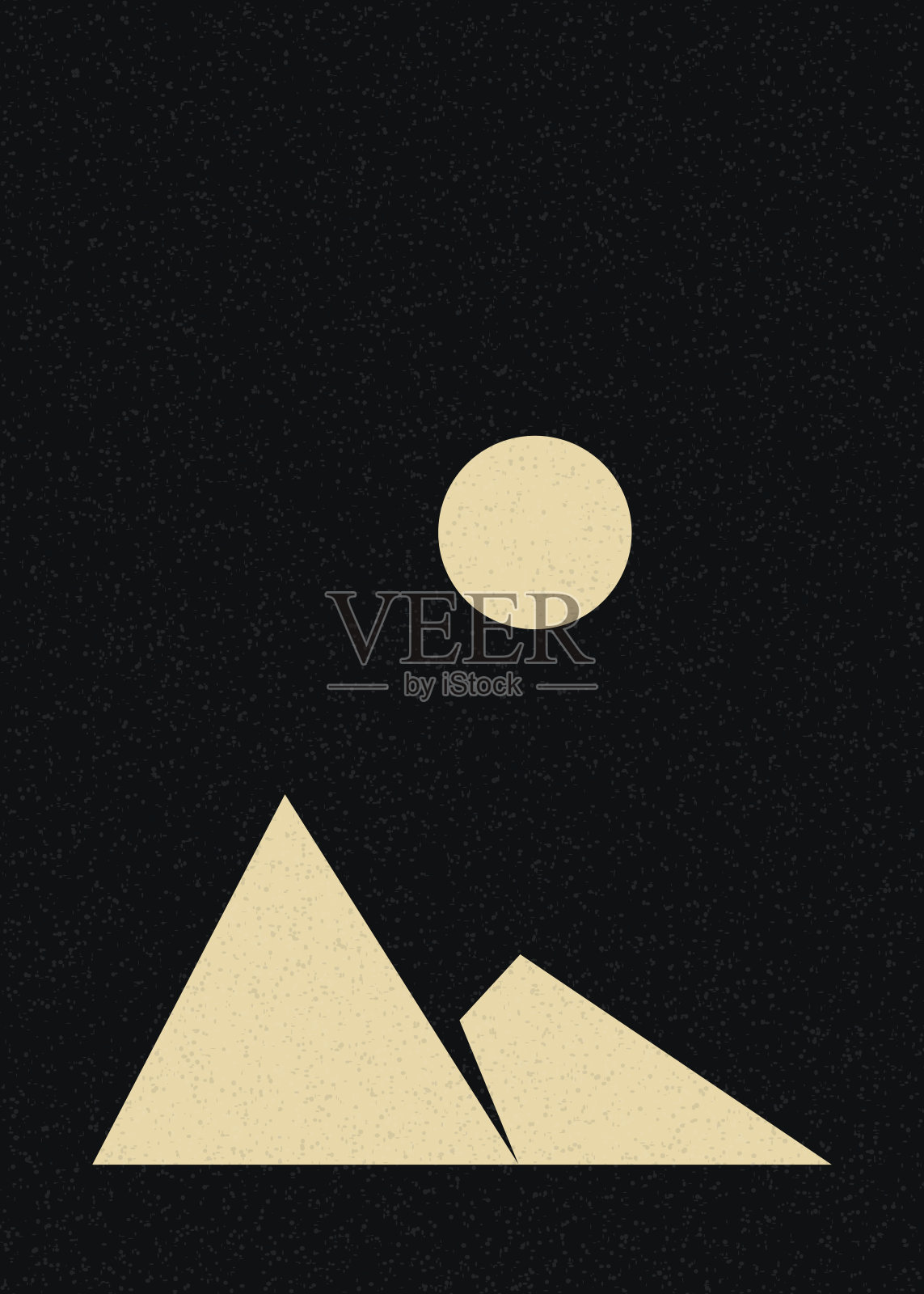 几何山脉剪影生成艺术海报插图插画图片素材