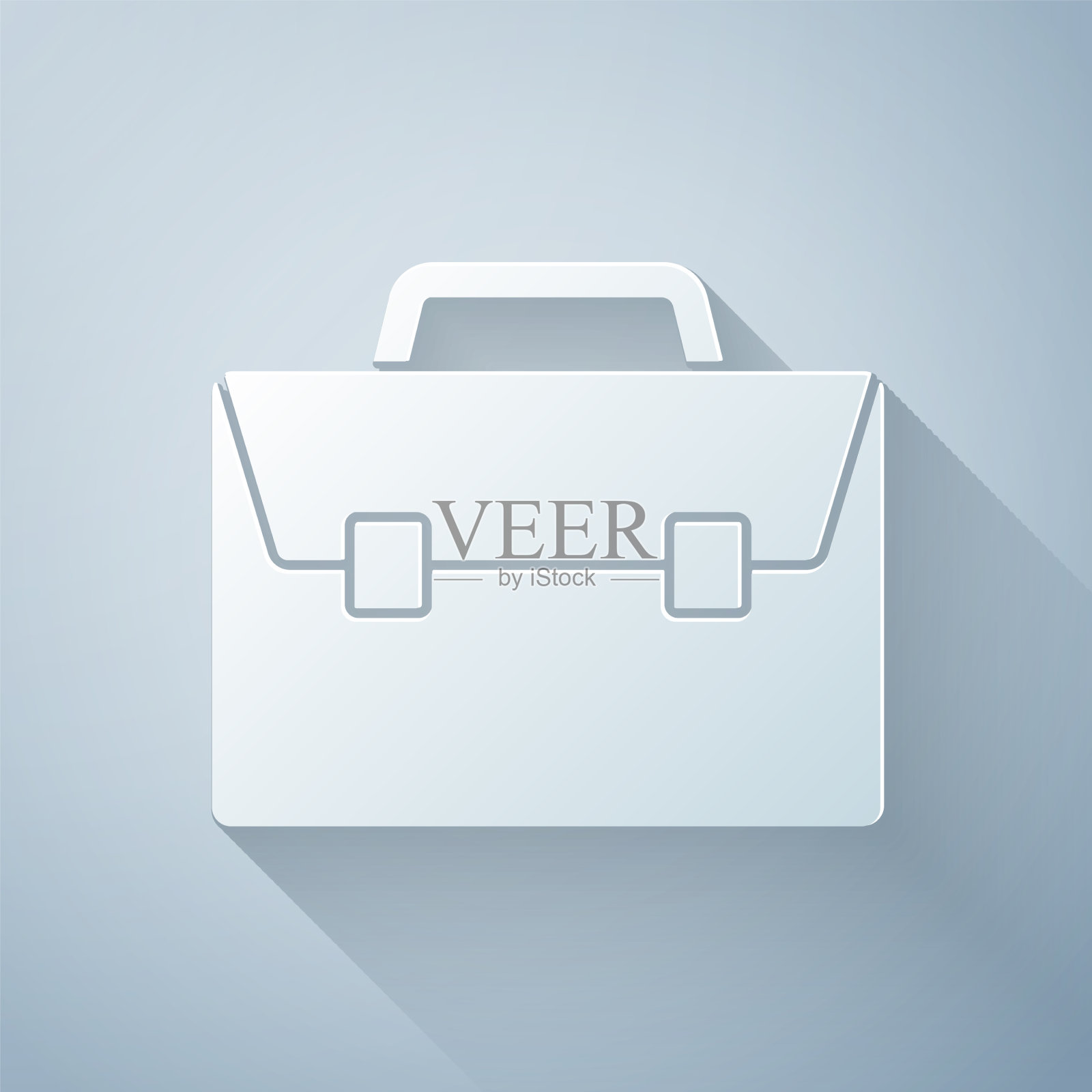 剪纸公文包图标孤立在灰色插画图片素材