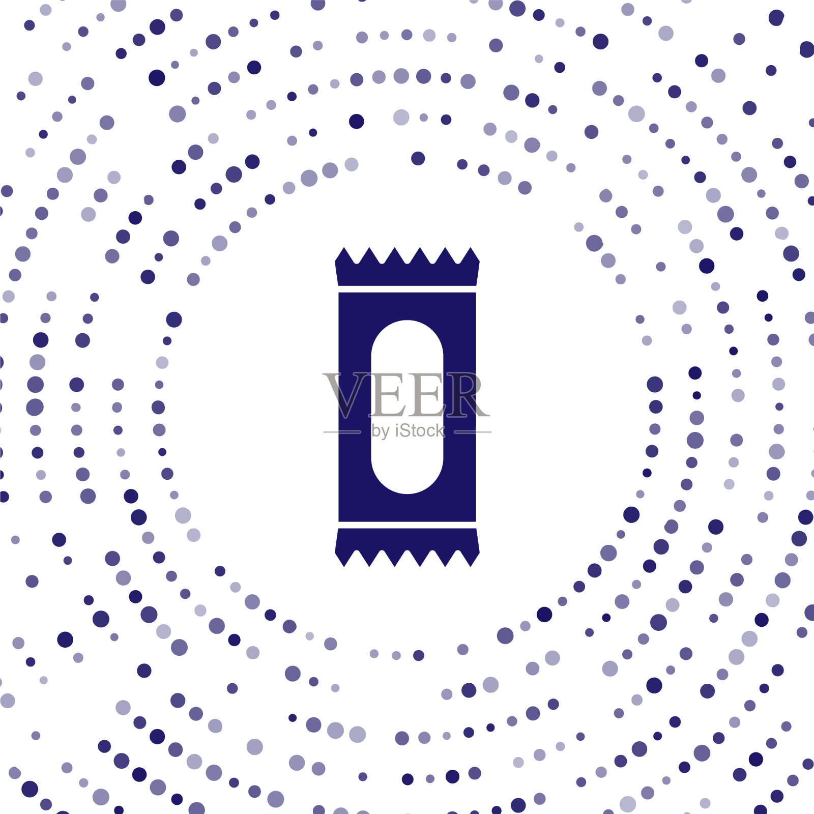 蓝色糖果图标孤立在白色背景插画图片素材