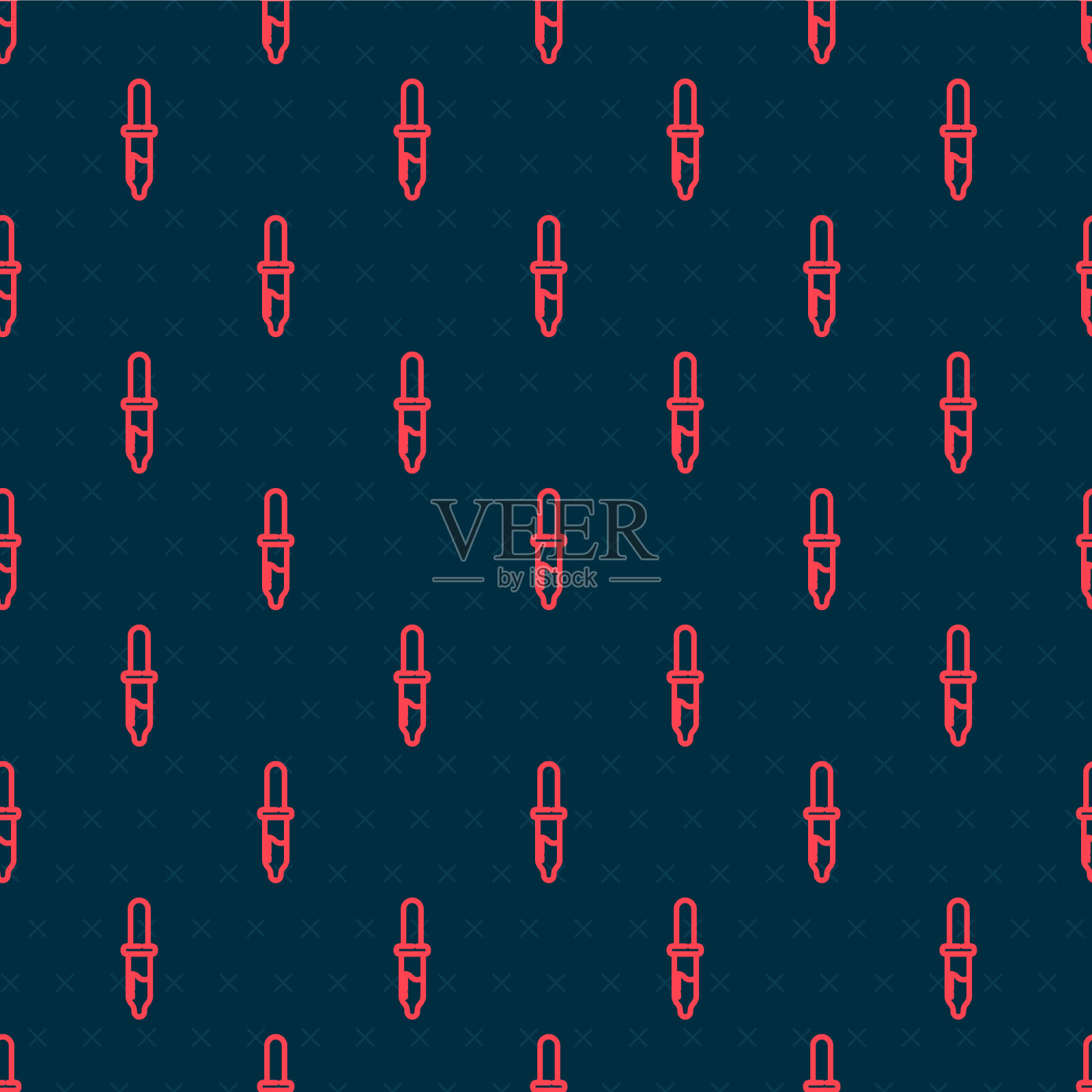 红色线移液管图标隔离无缝图案上插画图片素材