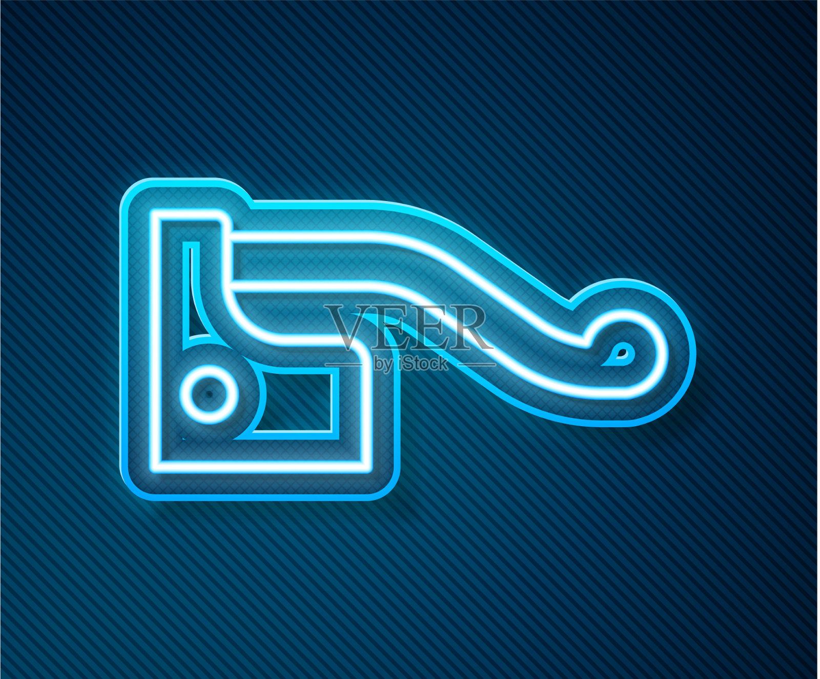 霓虹灯线自行车刹车图标隔离插画图片素材