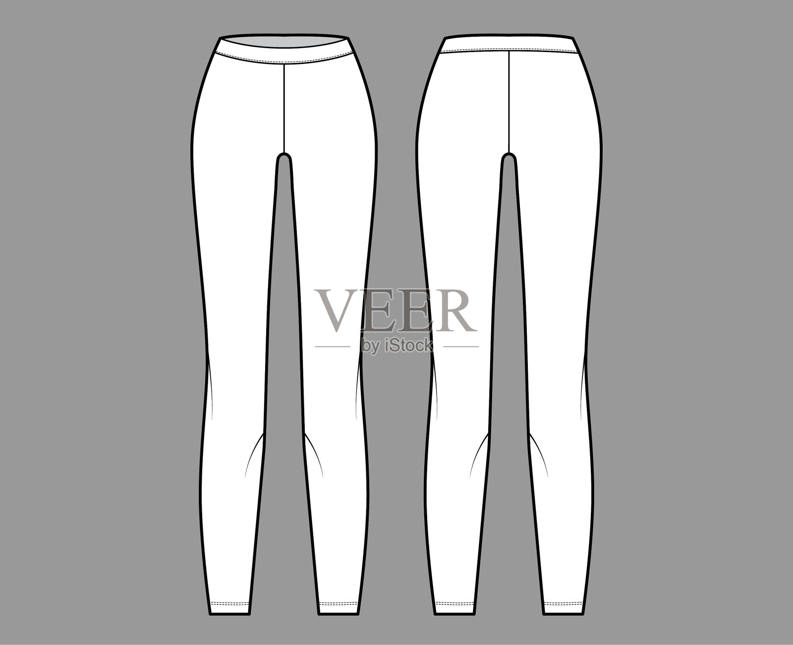 打底裤针织裤技术时尚插画图片素材