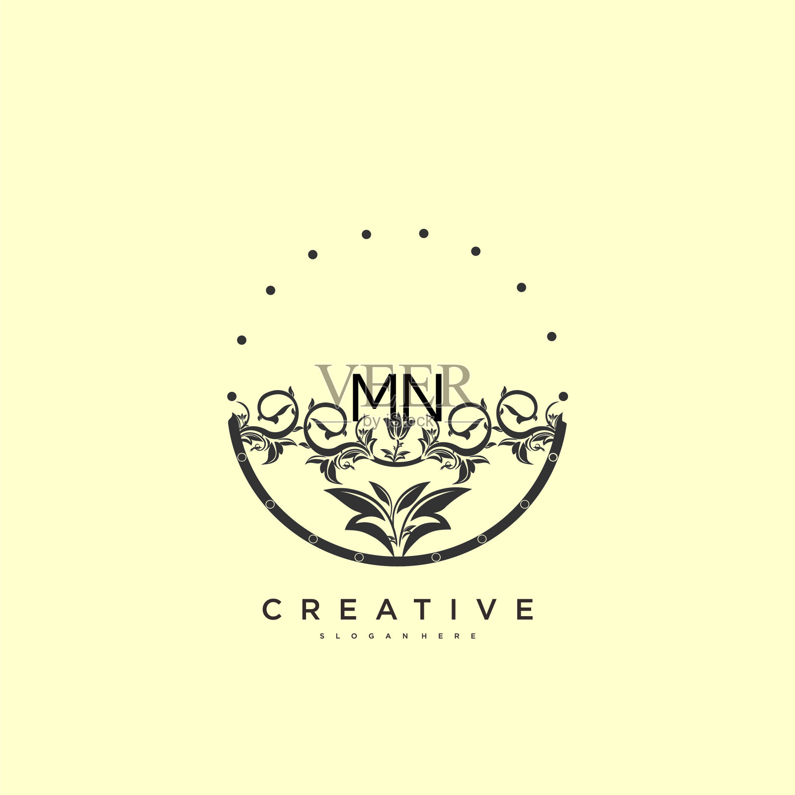 Mn美最初的标志艺术手写标志插画图片素材