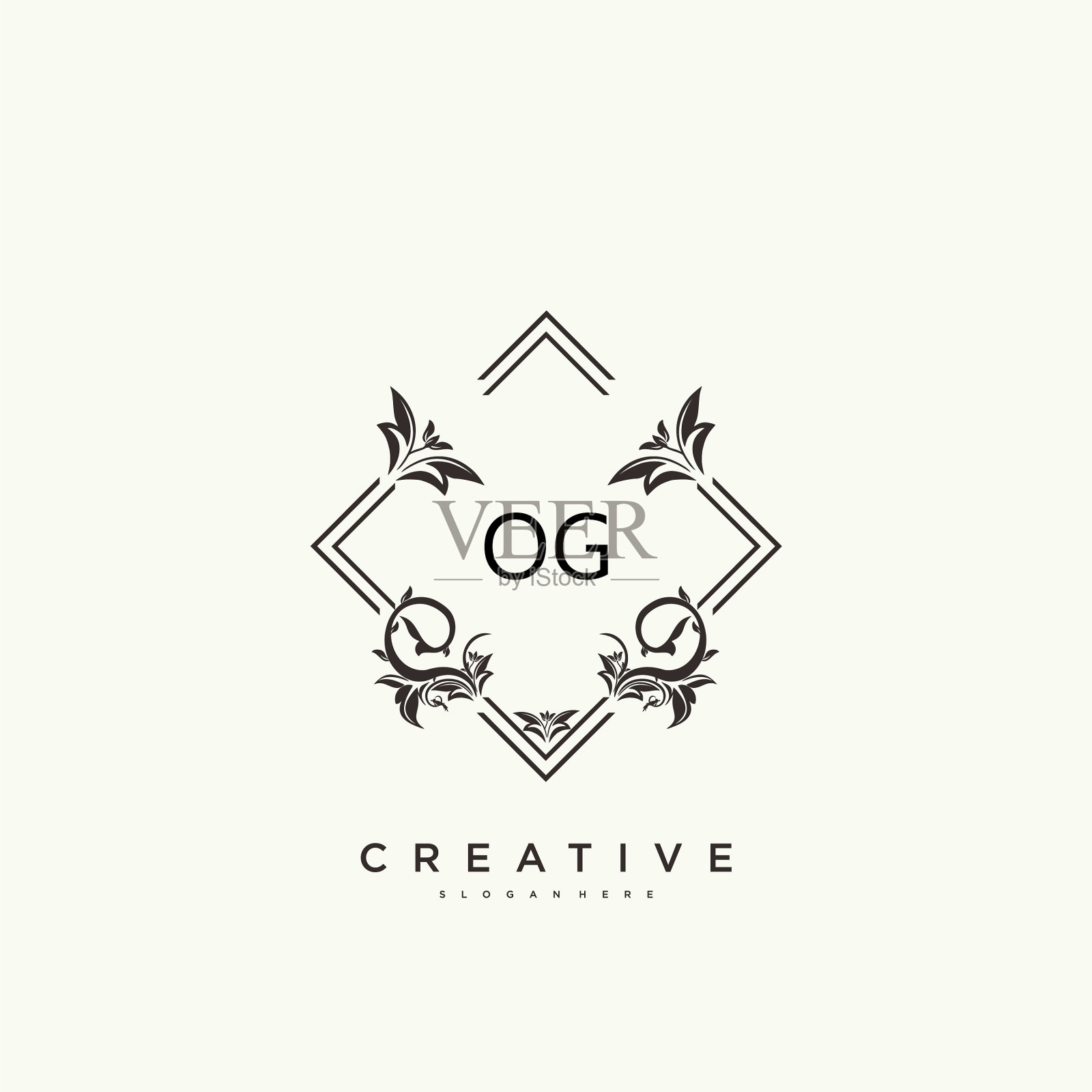 Og美初始标识手写标识艺术插画图片素材