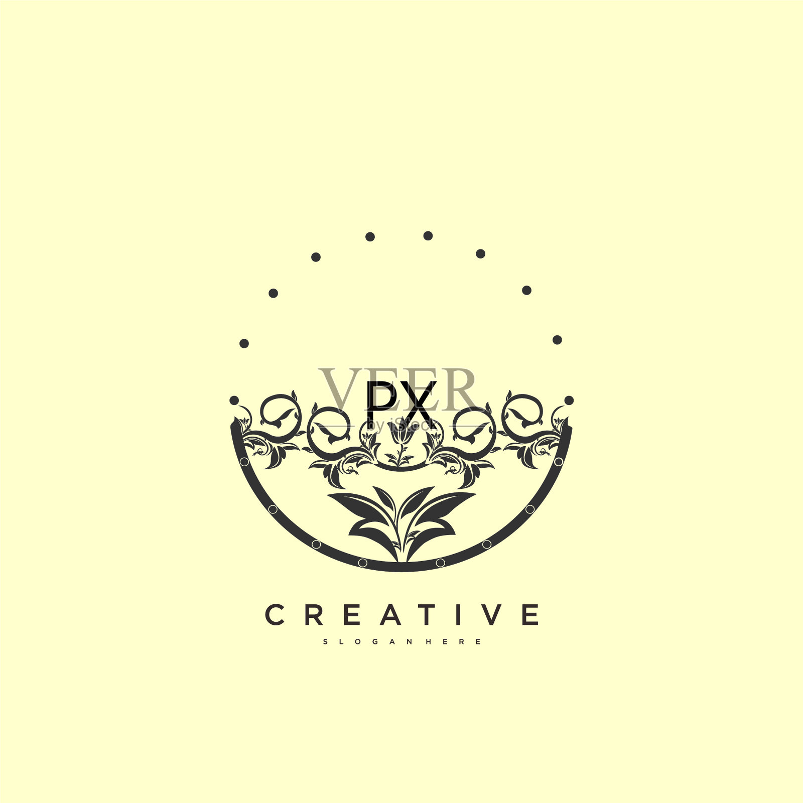 Px美人初始标识手写标识艺术插画图片素材