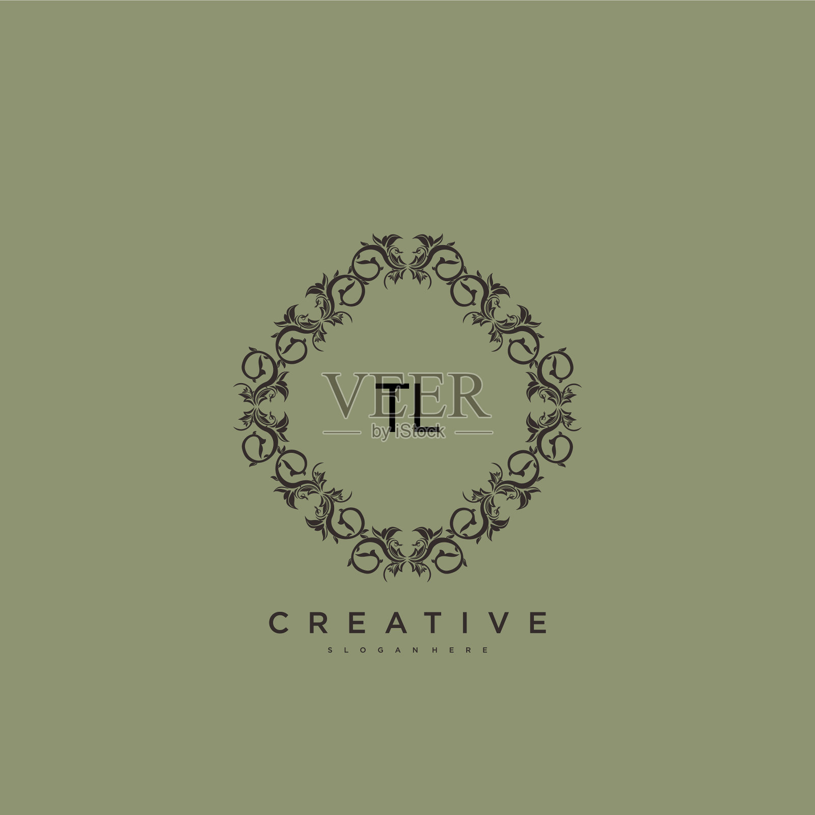 Tl美最初的标志手写标志艺术插画图片素材