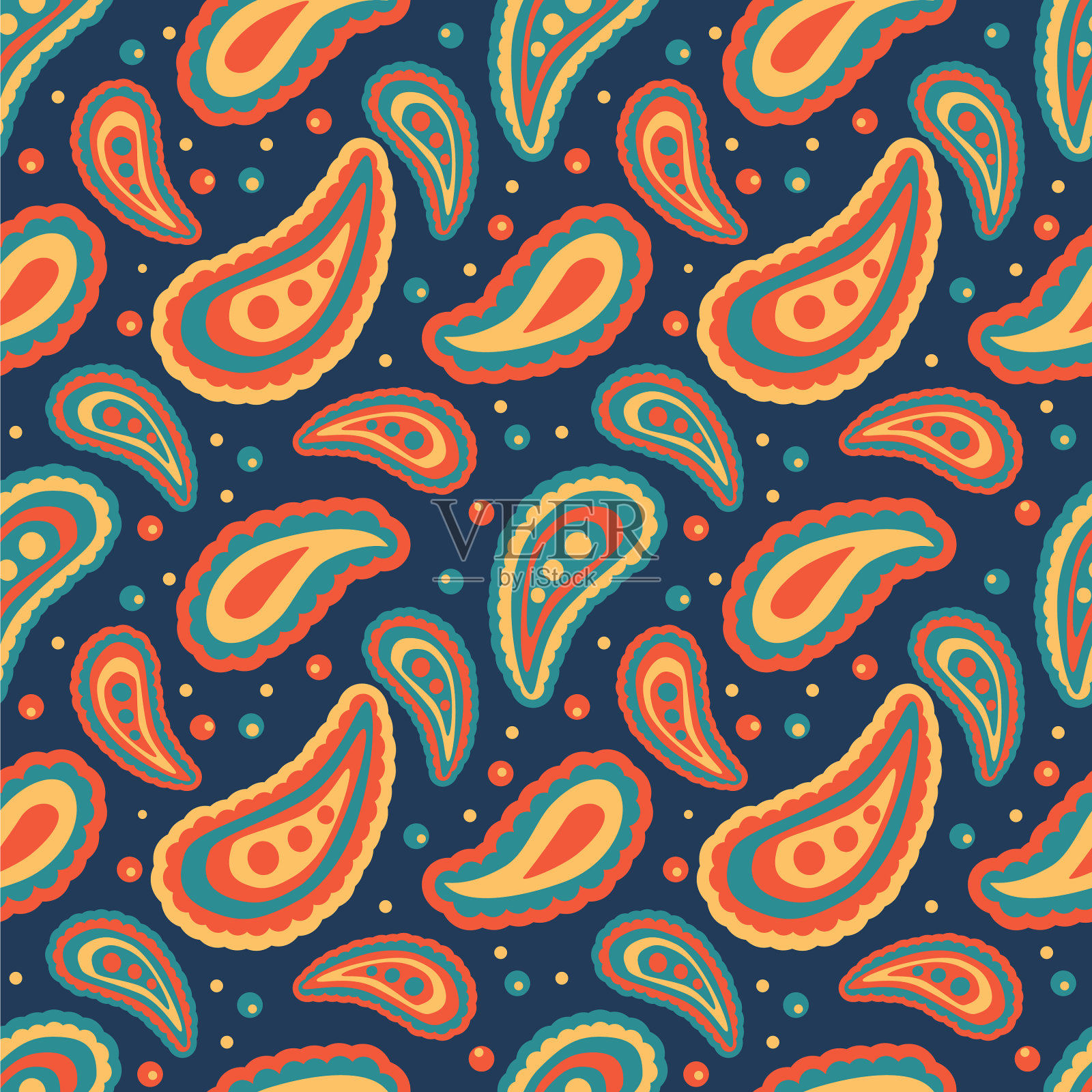 无缝图案与东方装饰插画图片素材