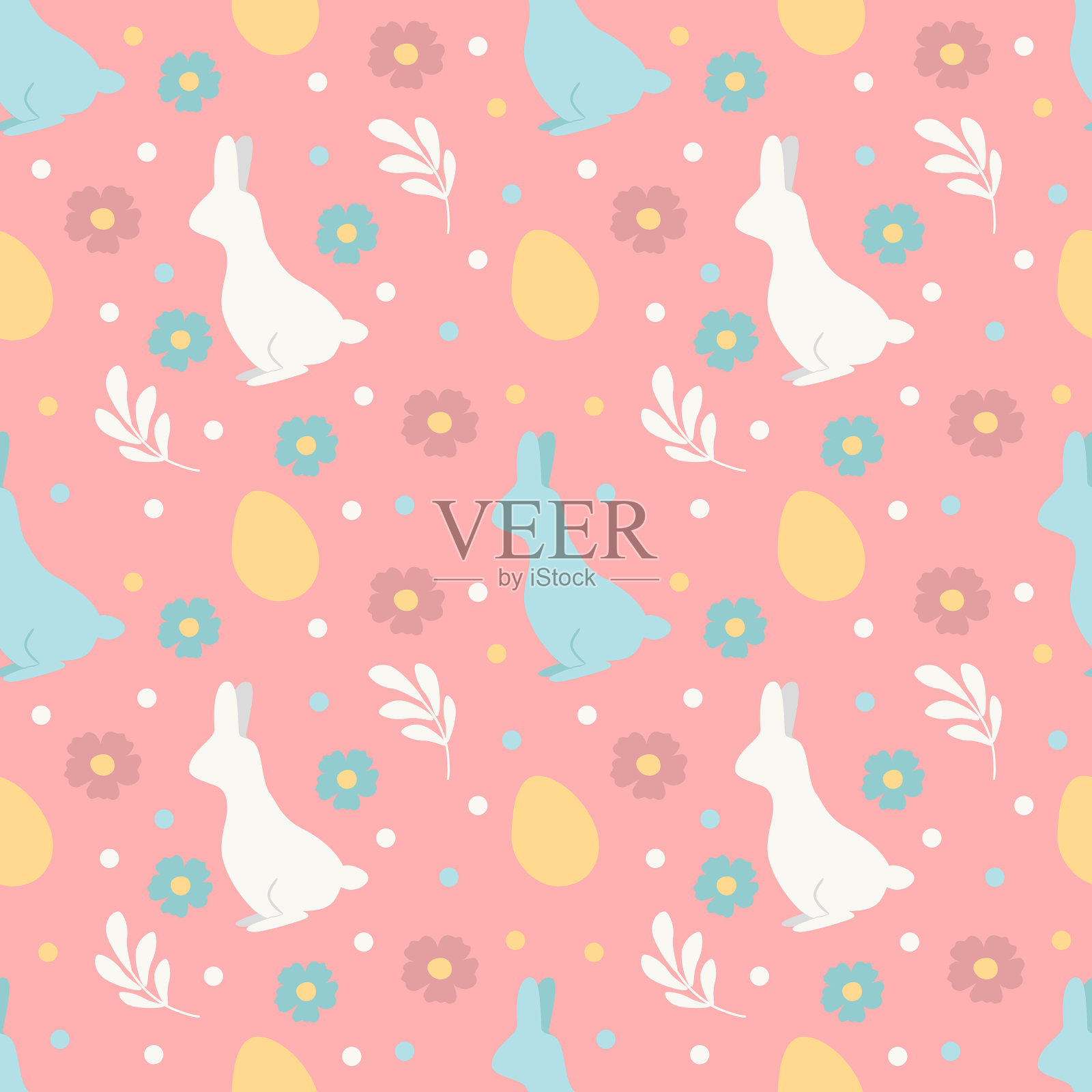 复活节主题无缝图案插画图片素材