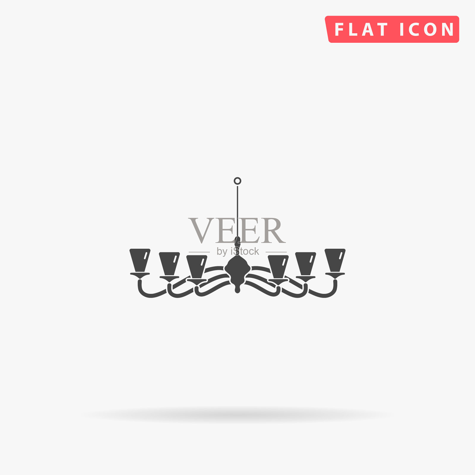 吊灯平图标插画图片素材