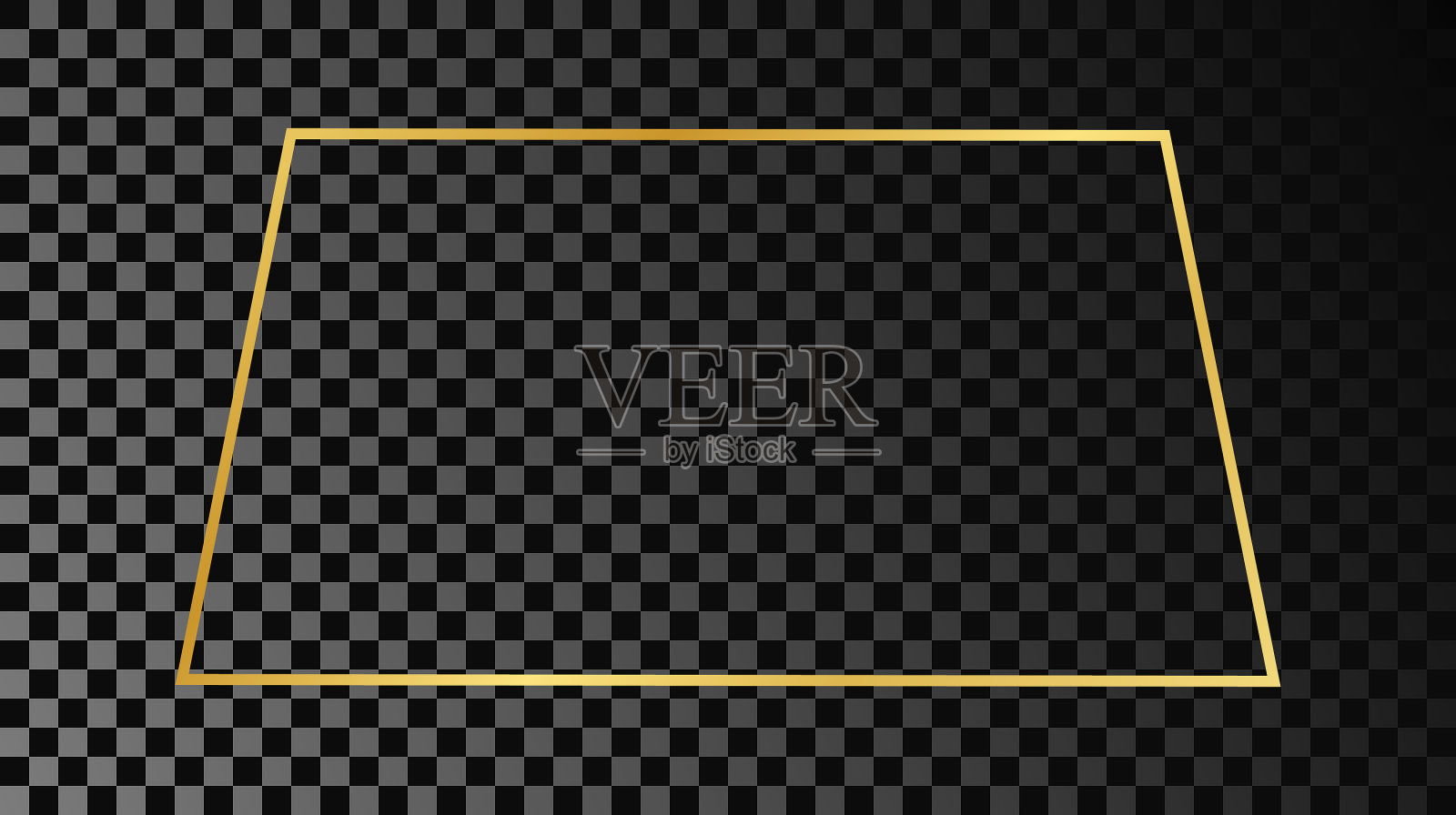 黄金发光梯形框架插画图片素材