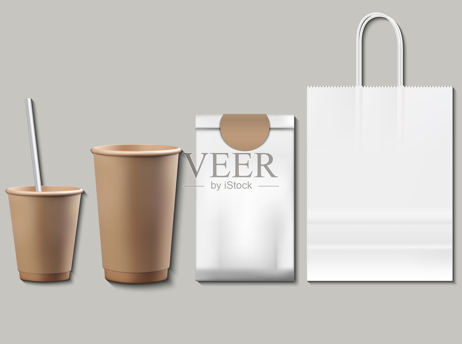 咖啡或茶包装产品模拟杯插画图片素材