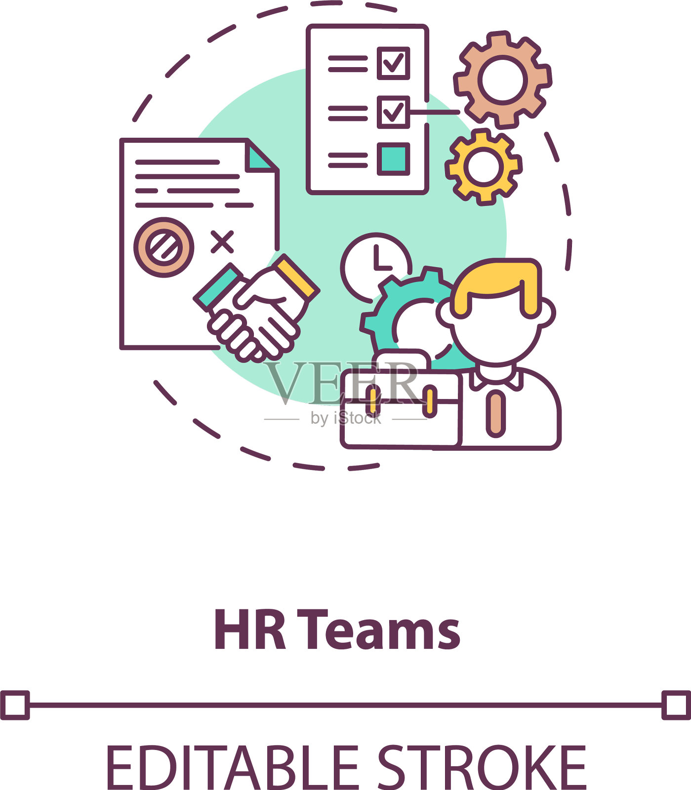 人力资源团队概念图标插画图片素材