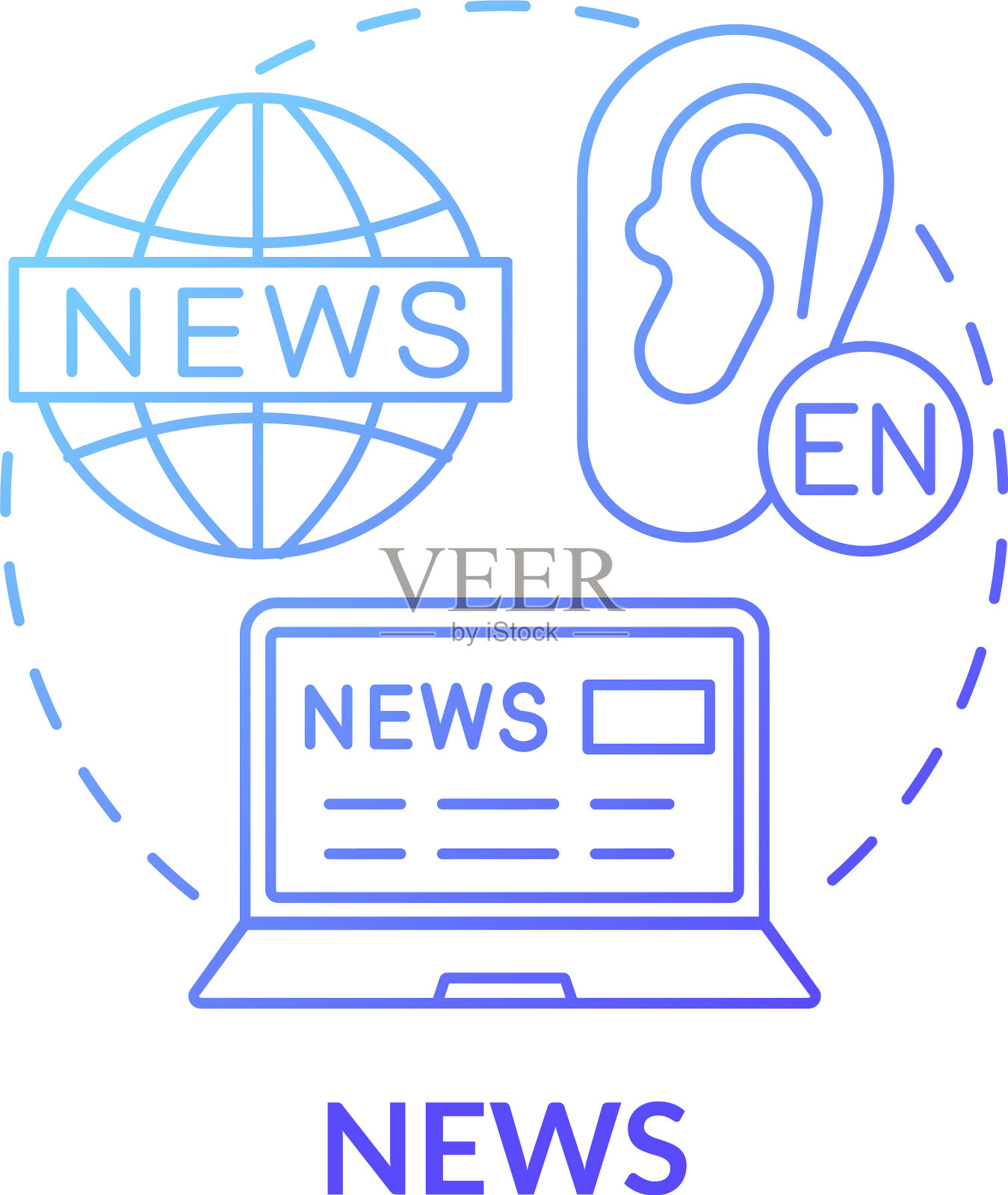 新闻概念的图标插画图片素材