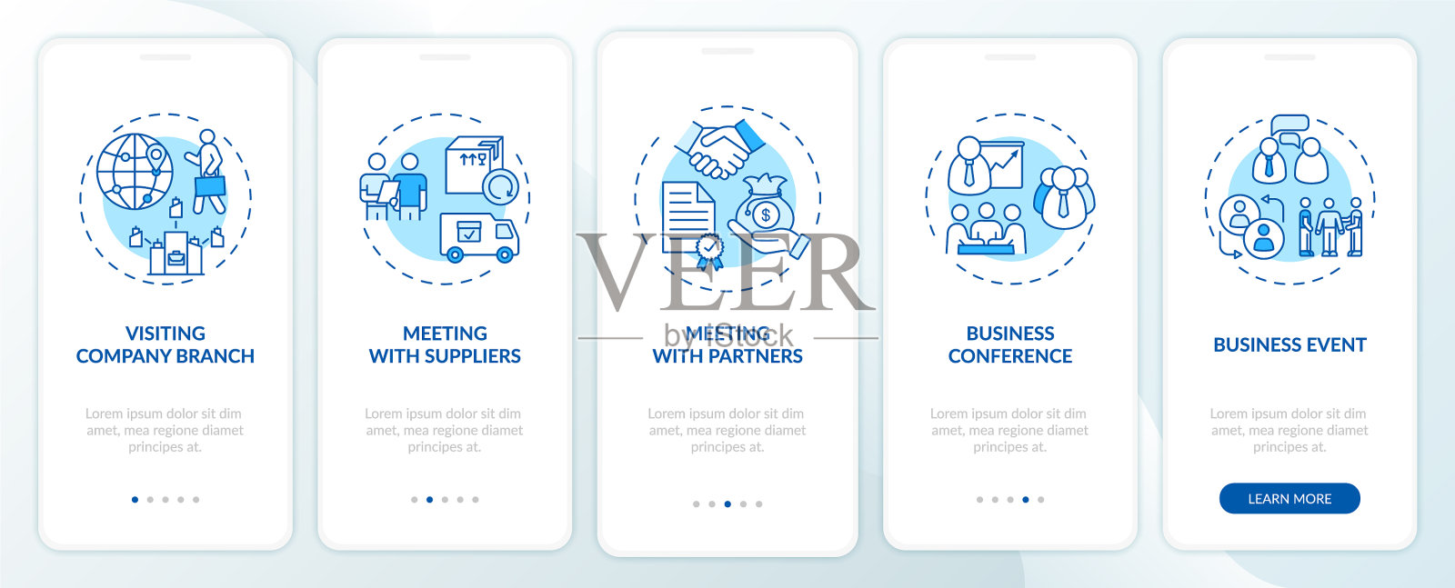 商务旅行类型登陆手机应用页面插画图片素材