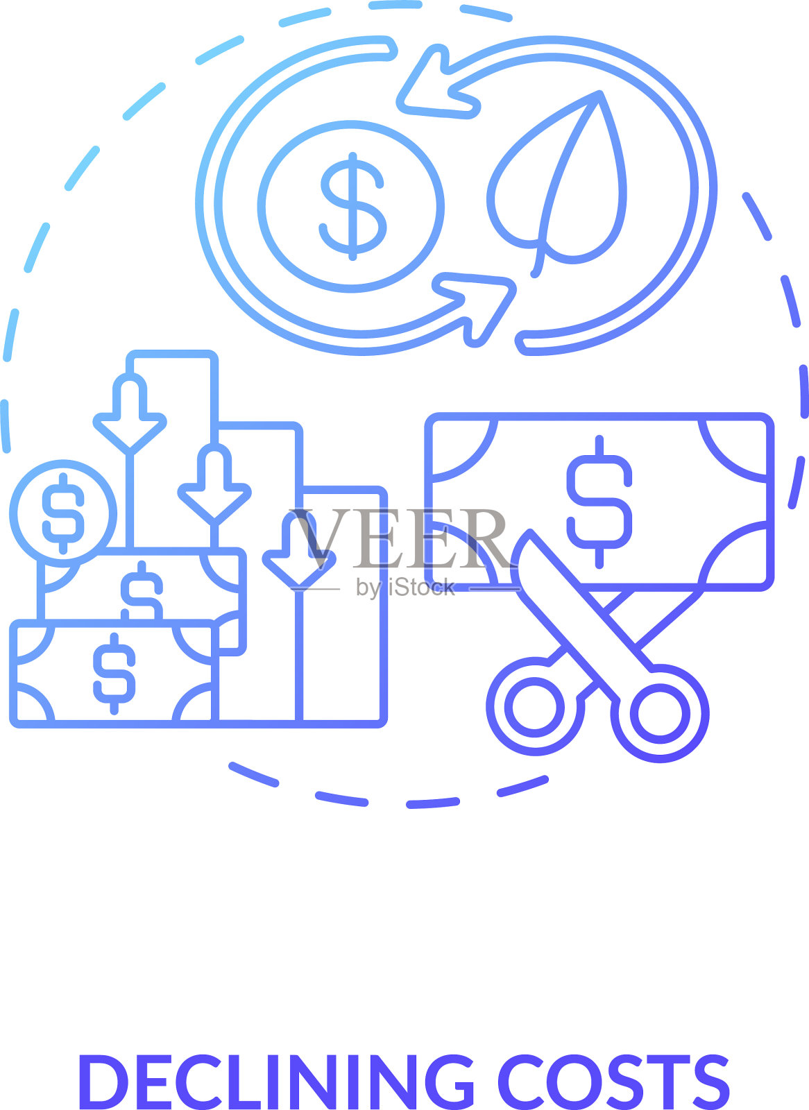 天然气和水力发电厂发电的概念插画图片素材