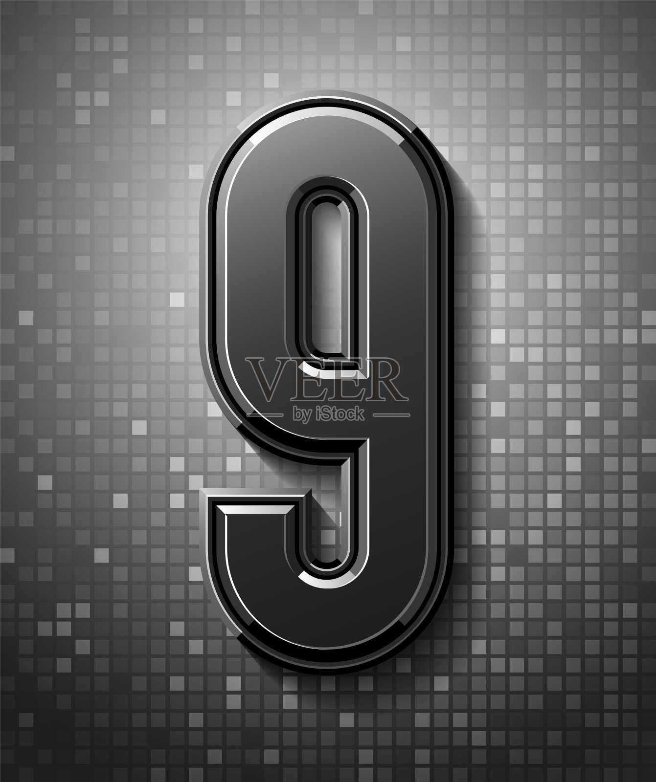 3d黑色字体与耀斑流行压缩字母插画图片素材