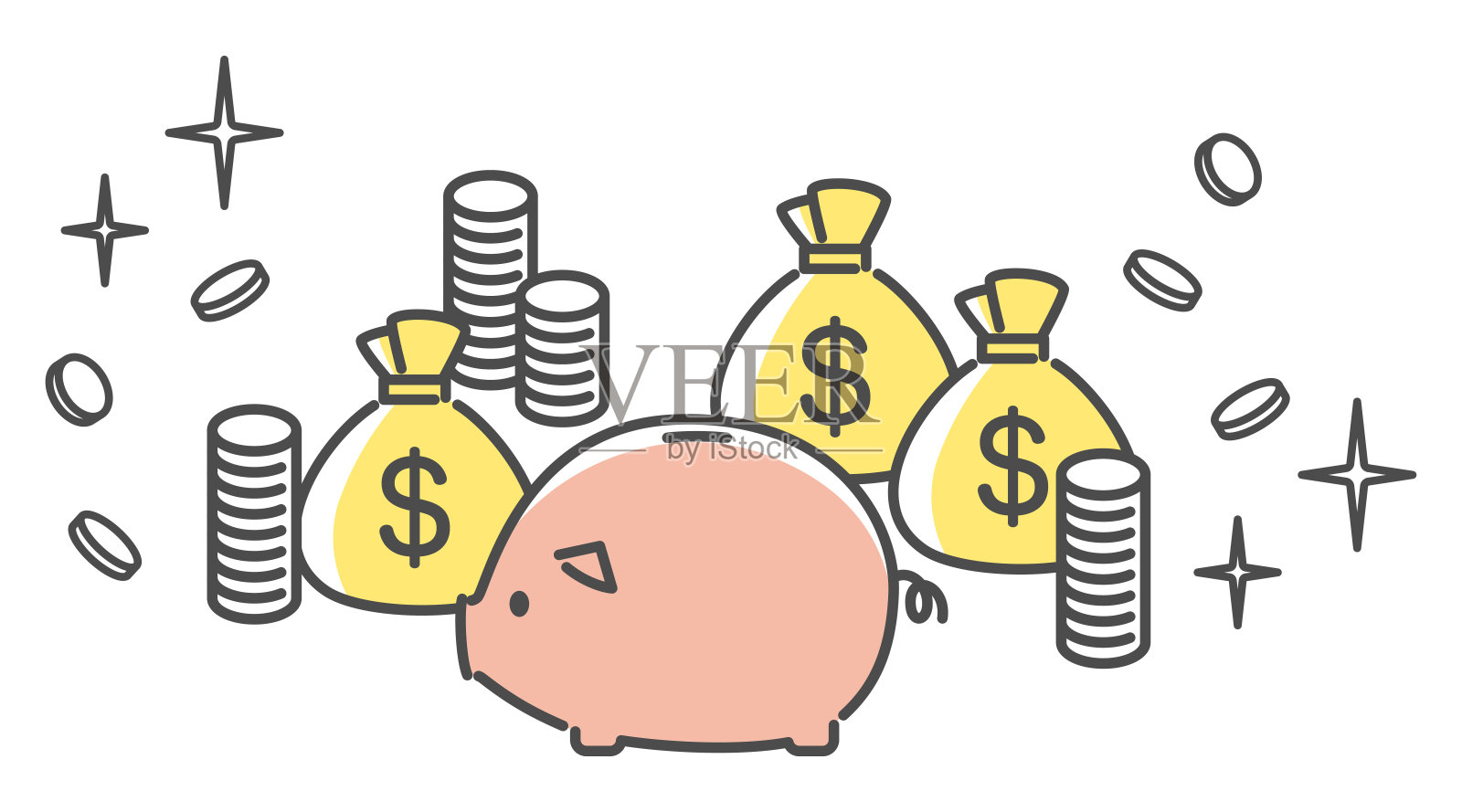 简单的金钱形象插图插画图片素材