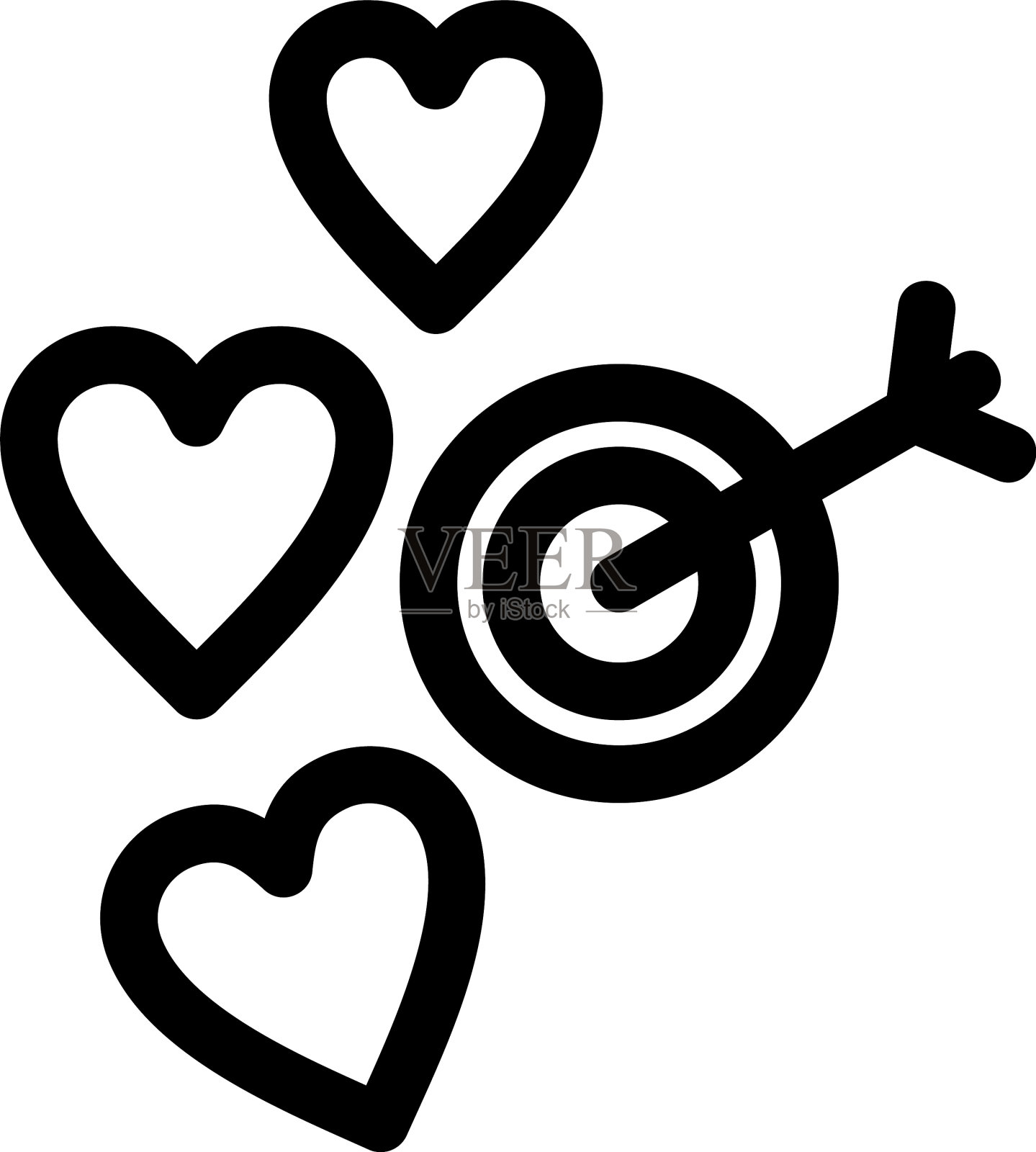 丘比特的图标或标志孤立的标志符号设计元素图片