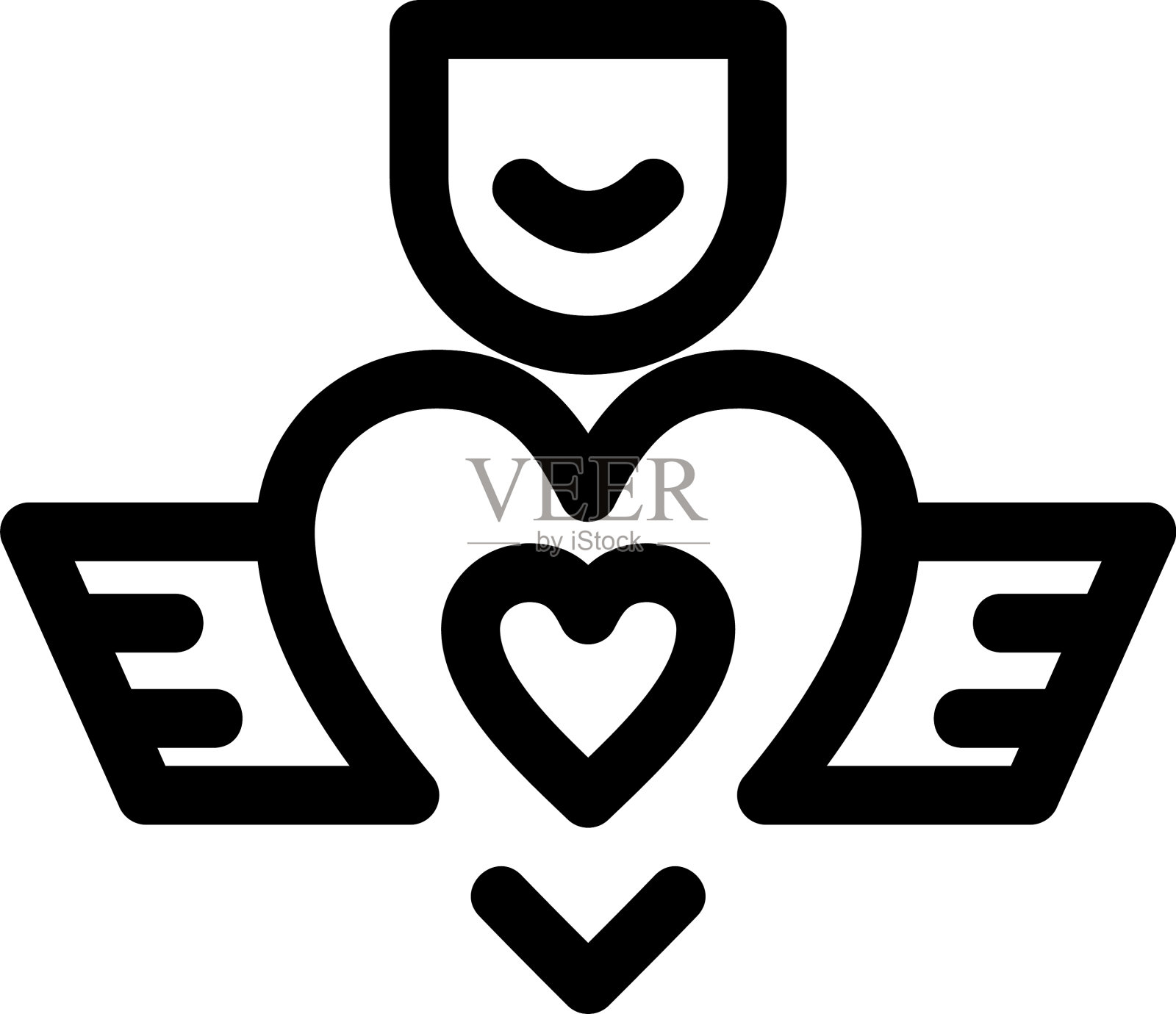 丘比特的图标或标志孤立的标志符号设计元素图片