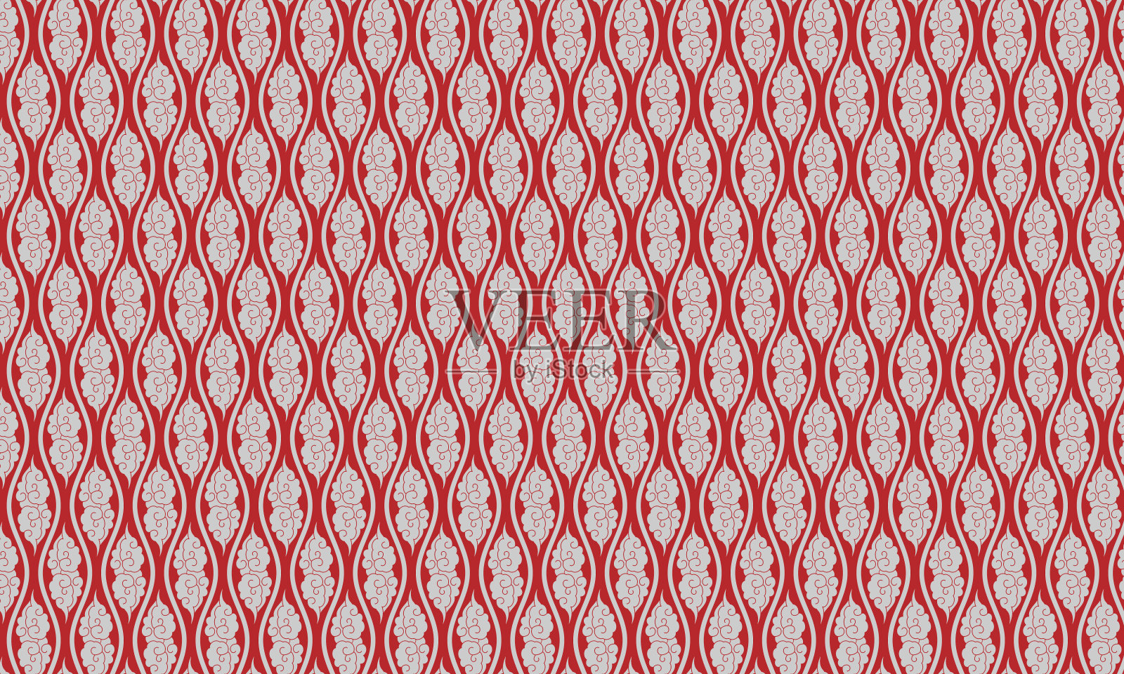 传统日本图案“kumoatewaku”红色银色插画图片素材