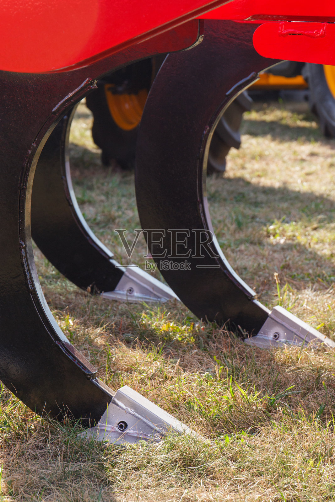 农用犁的细节。现代农业技术的概念照片摄影图片