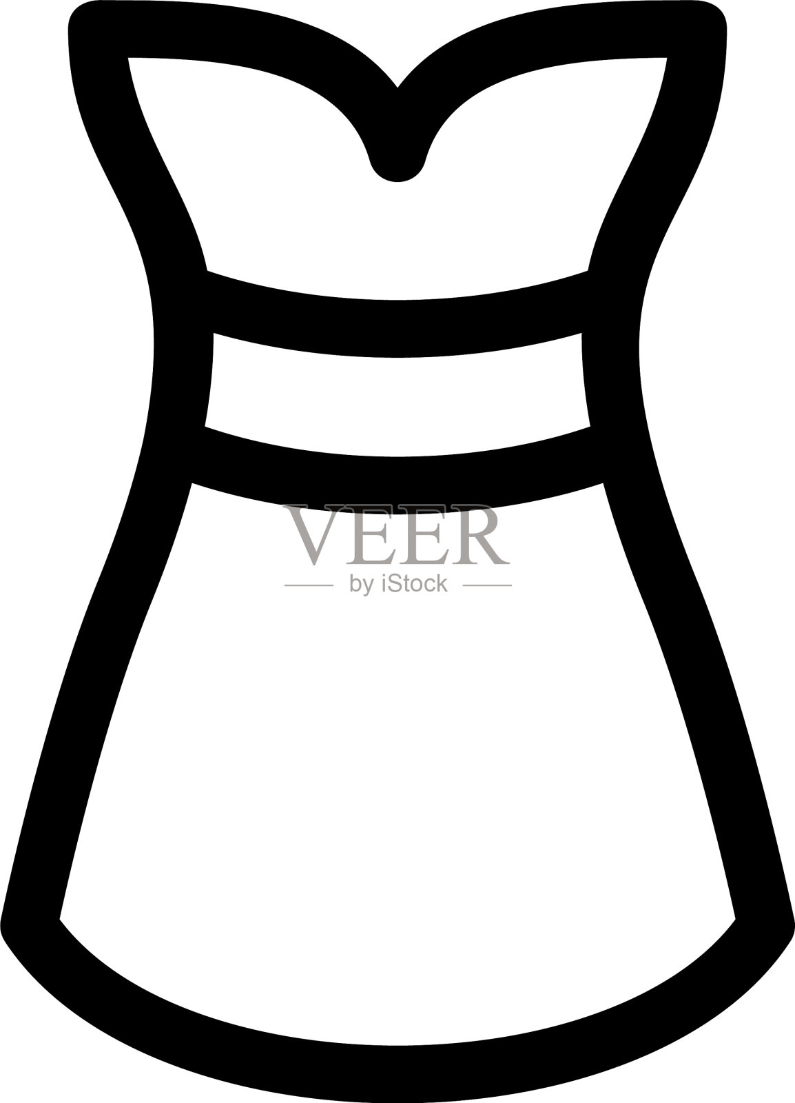 连衣裙图标或标志孤立的标志符号设计元素图片