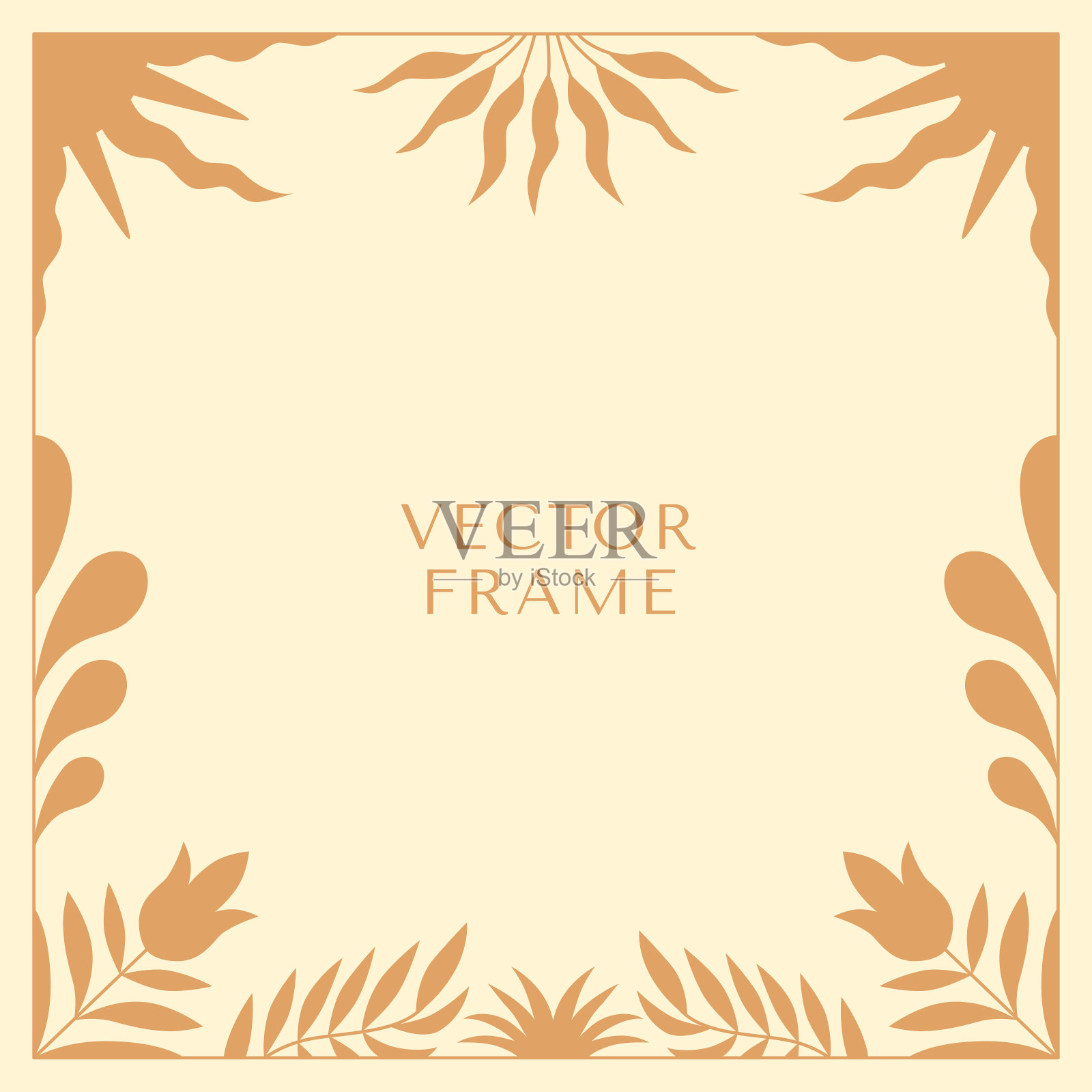 矢量插图在简单的现代风格-正方形抽象背景和图形打印-装饰框架与文本复制空间设计元素图片