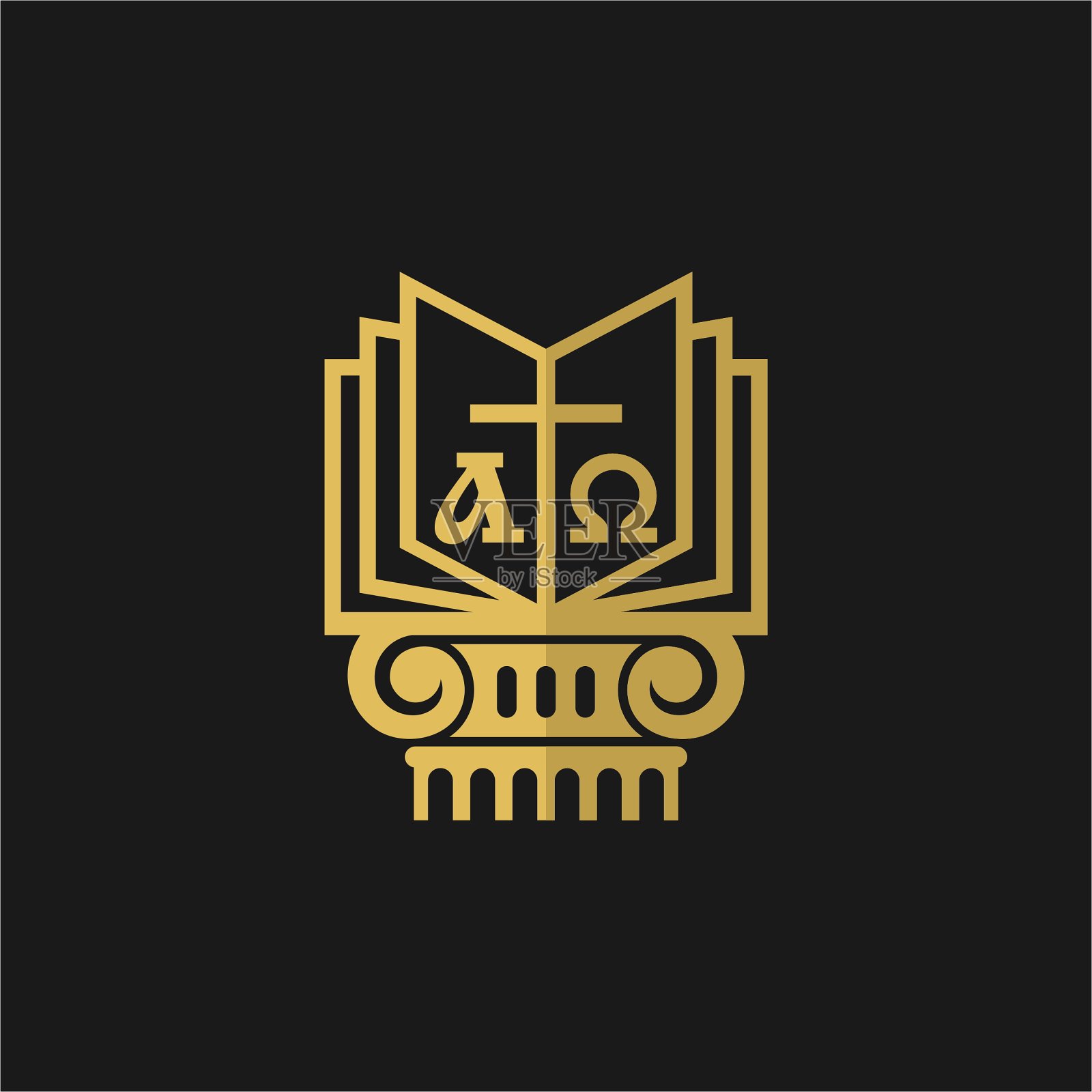 基督教的插图。教堂的标志。耶稣的十字架和圣经设计元素图片