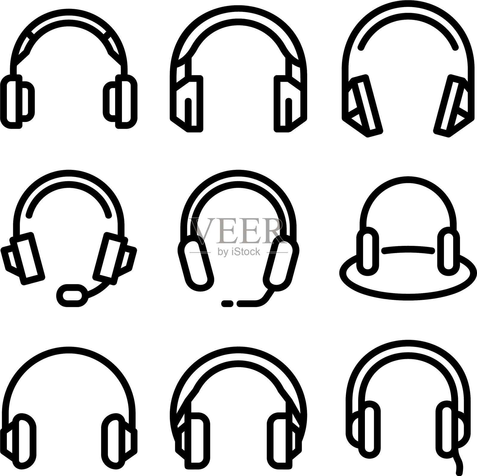 耳机图标或标志孤立符号符号图标素材