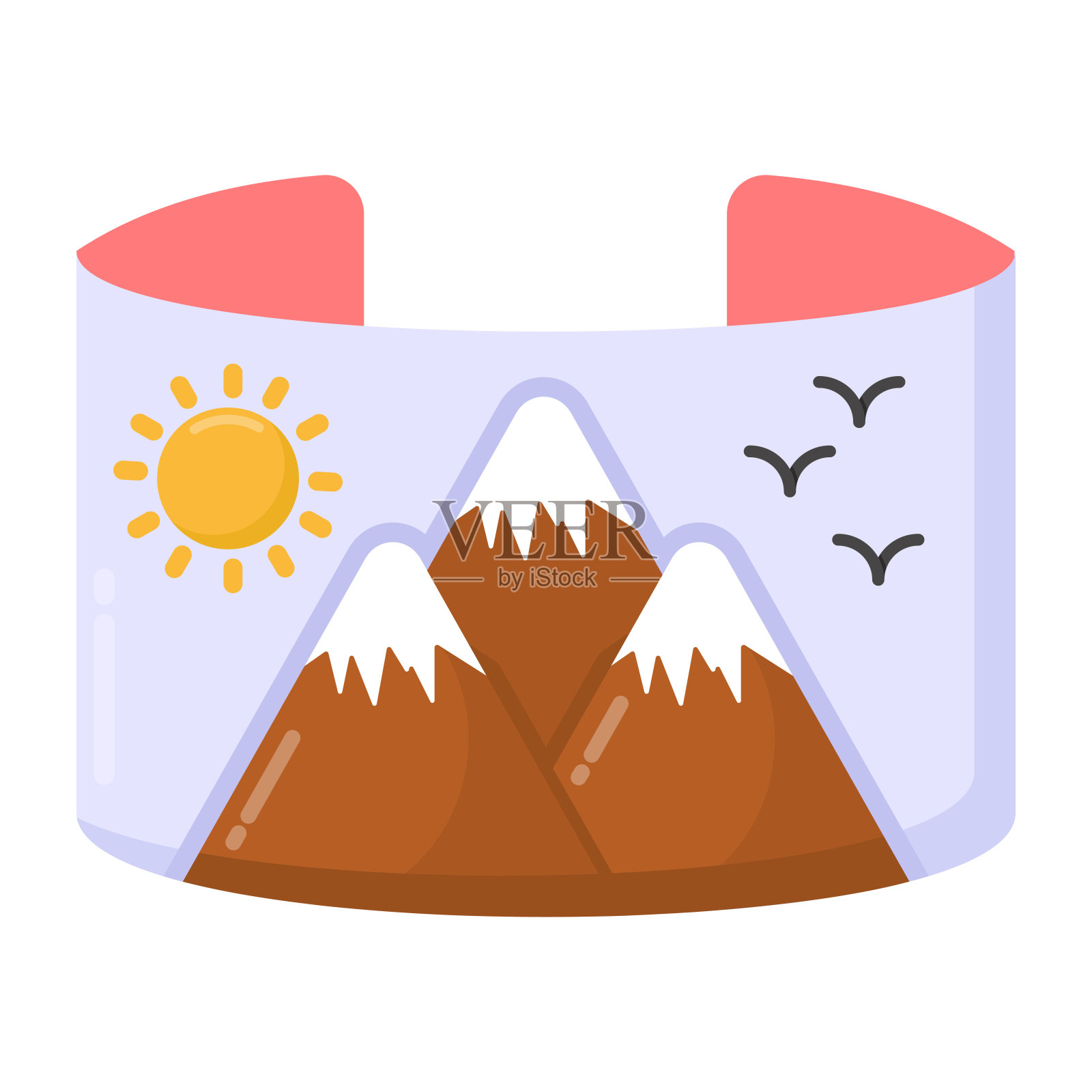 阿尔全景插画图片素材