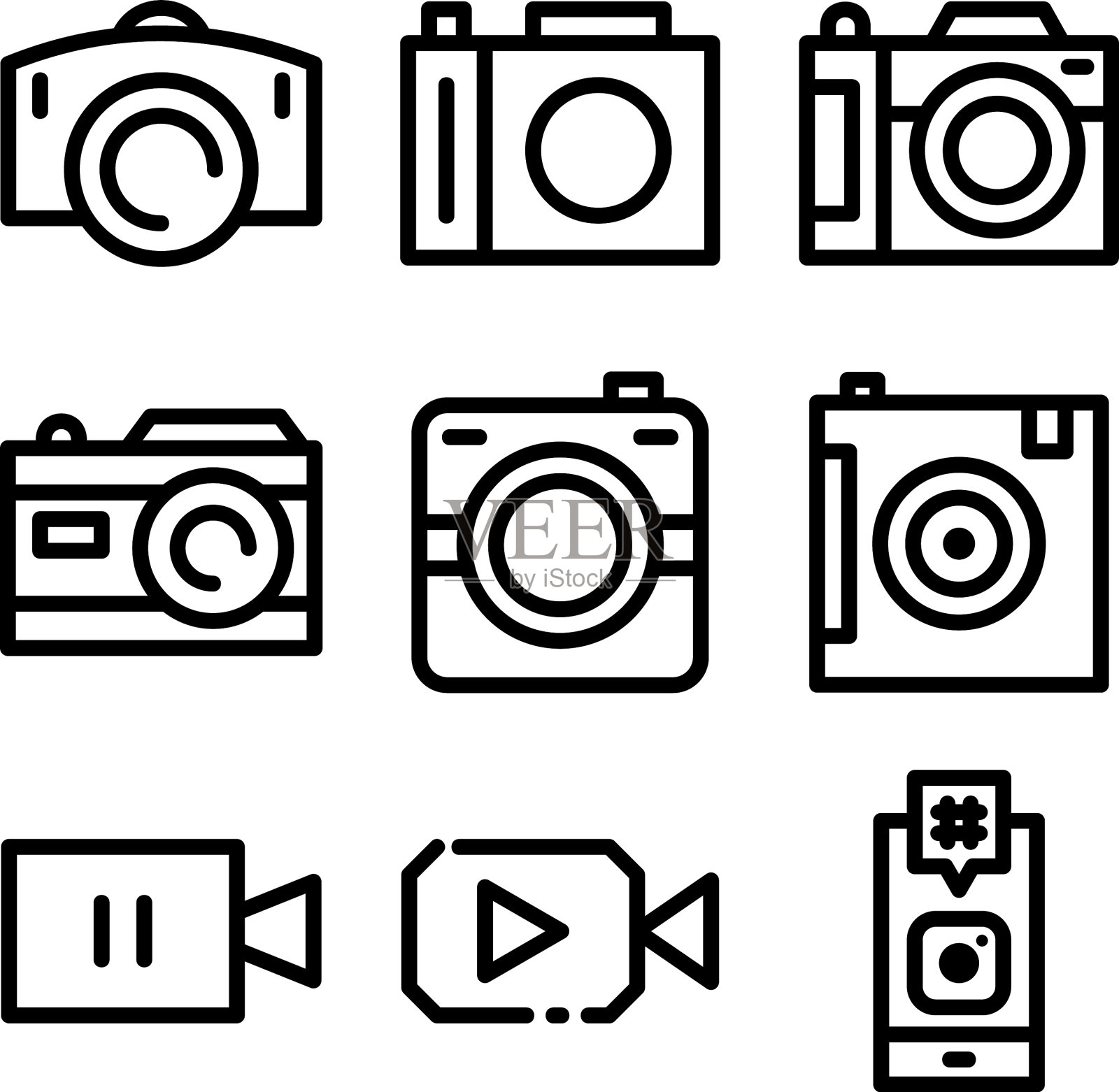 Instagram图标或标志孤立的标志符号图标素材