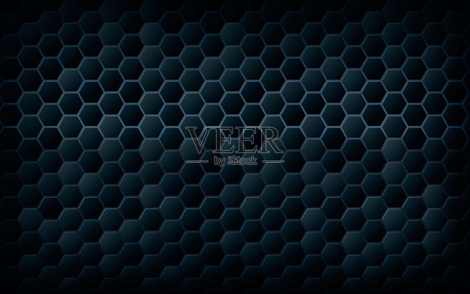 抽象的黑色纹理六边形背景。灰色渐变颜色。插画图片素材