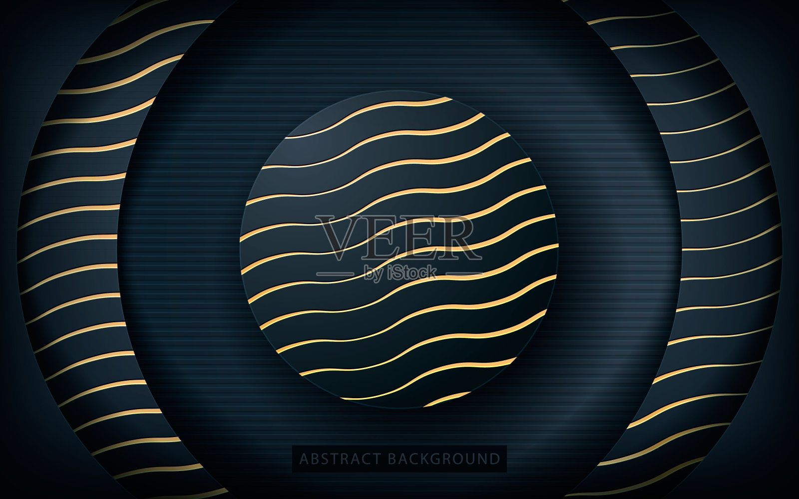 黑色抽象背景与黑色圆圈重叠层插画图片素材