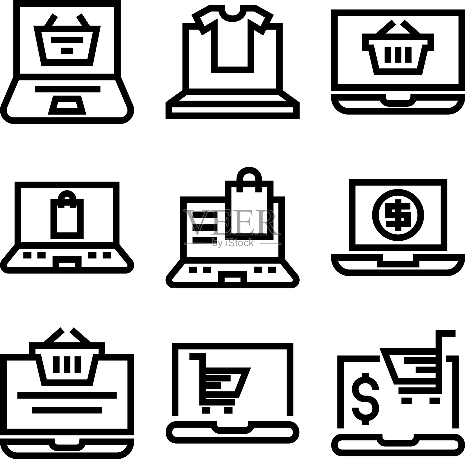 购物图标或标志孤立标志符号图标素材