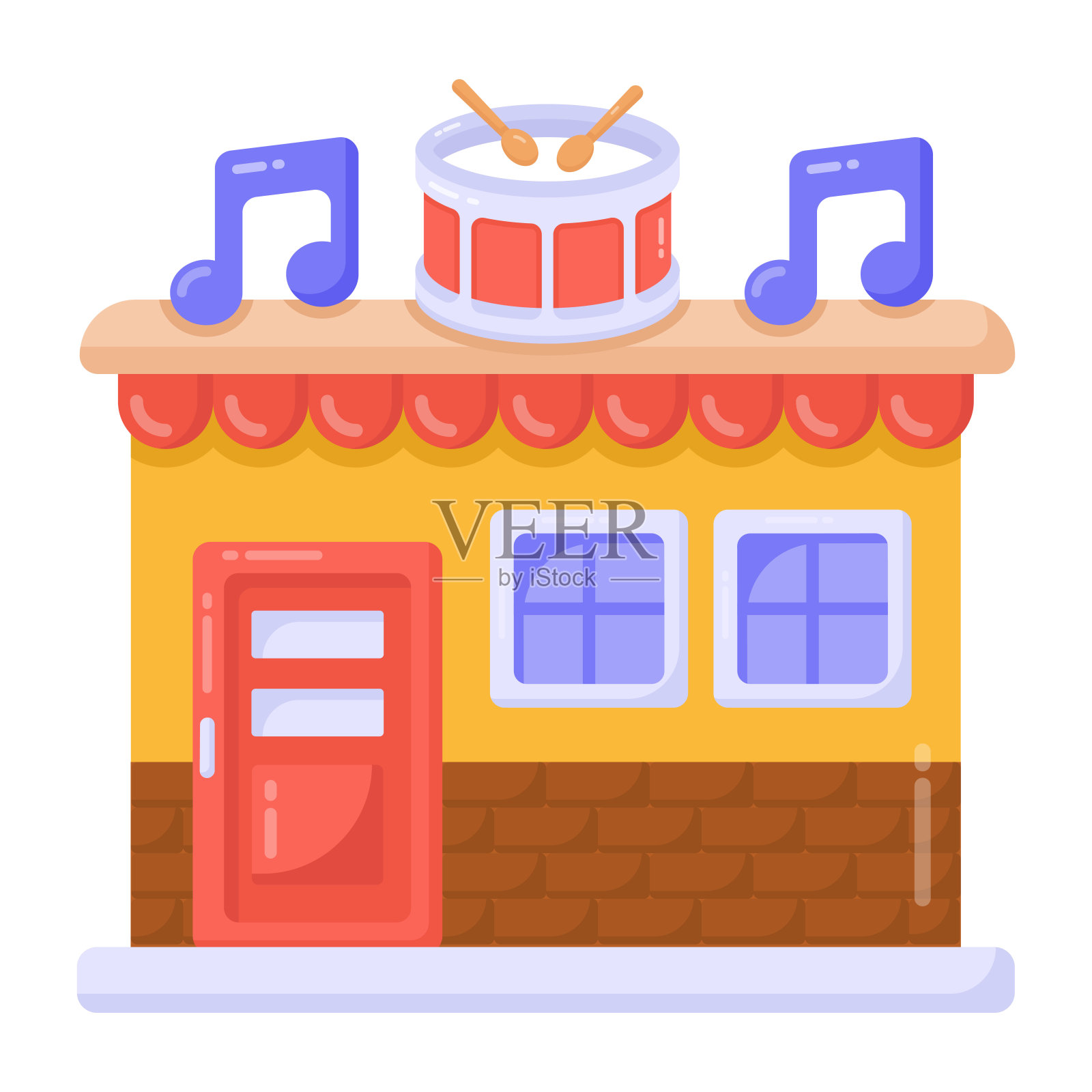 音乐商店插画图片素材