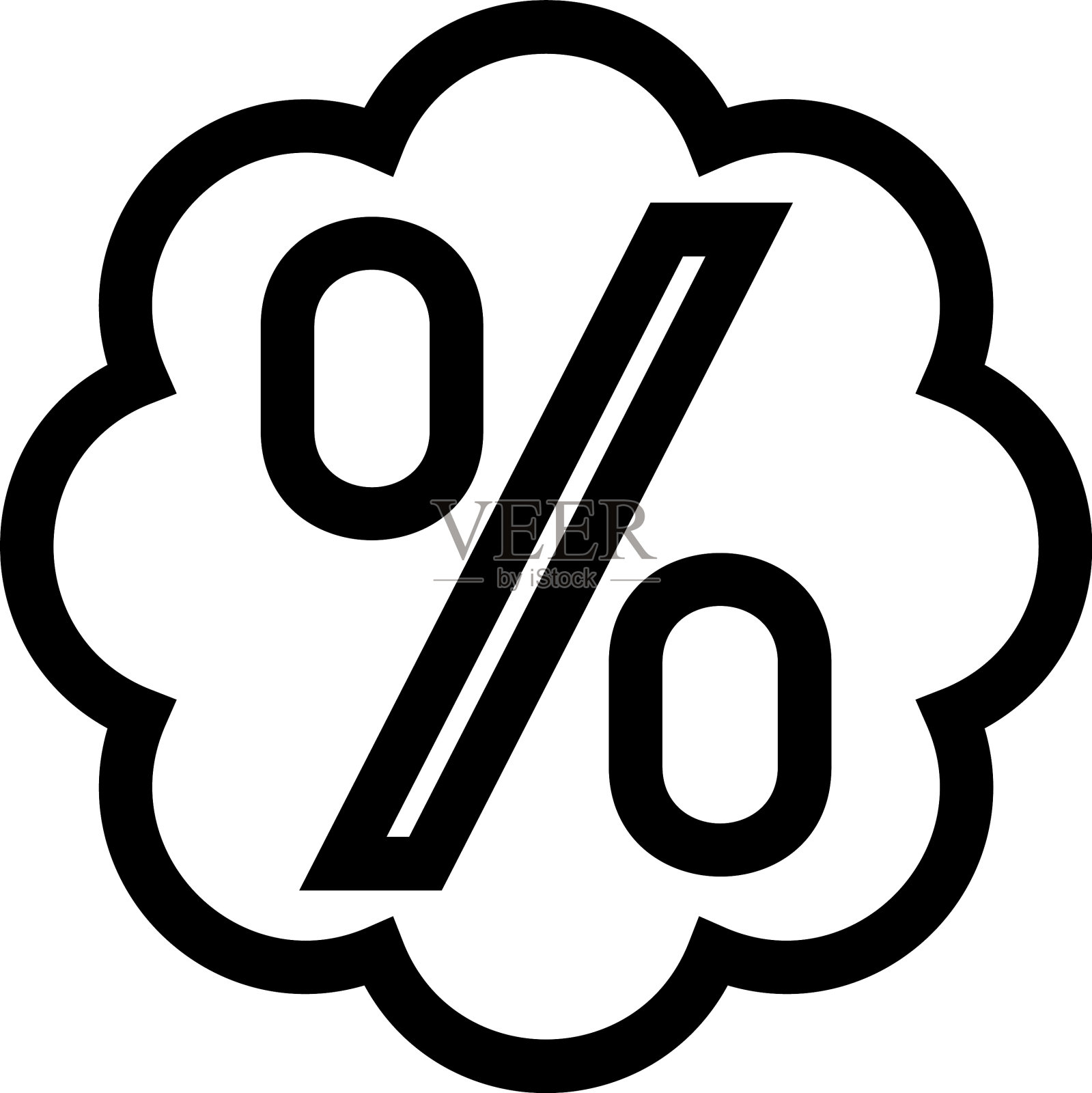 百分比图标或标志孤立的标志符号设计元素图片