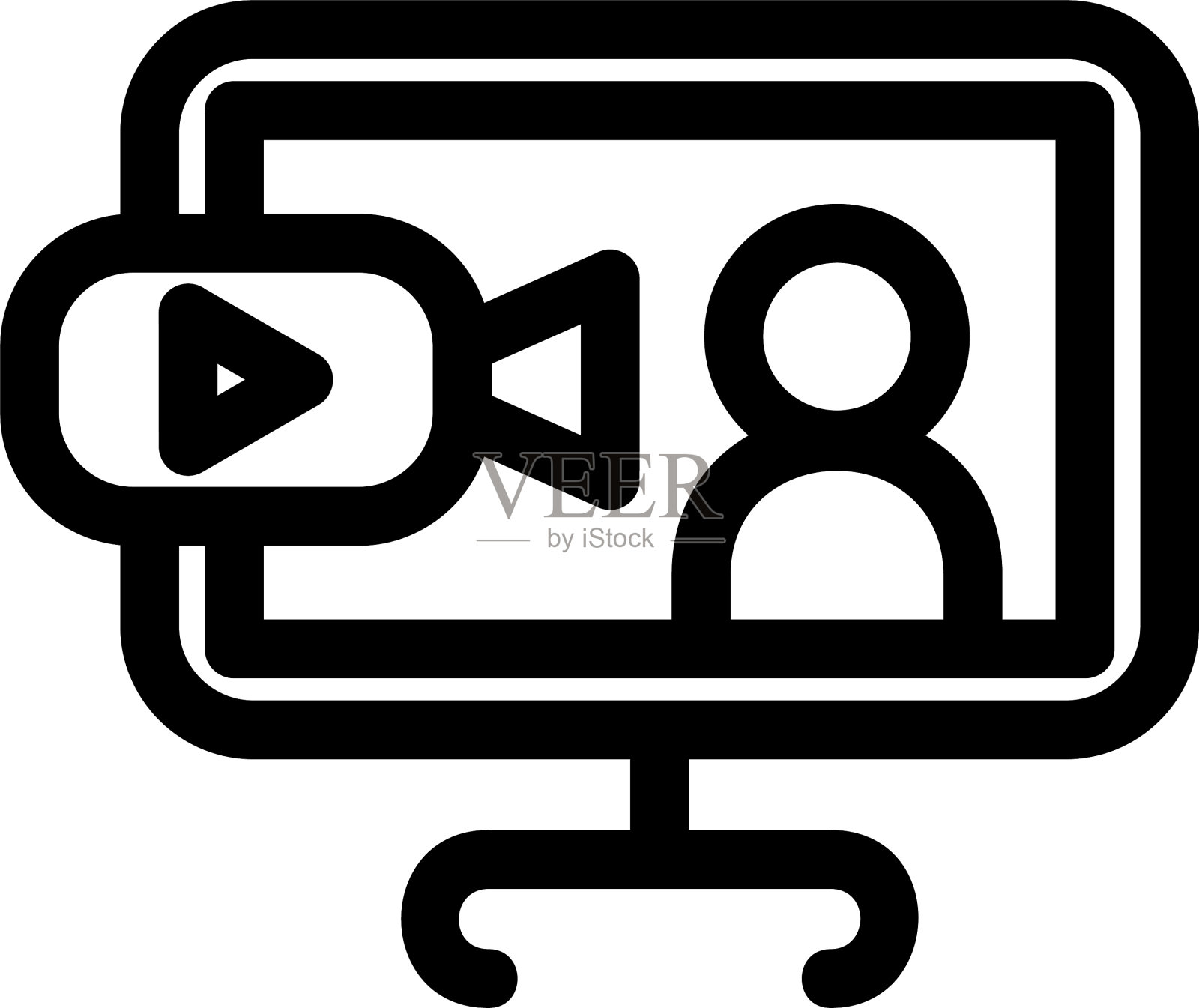 视频通话图标或标志孤立符号符号设计元素图片