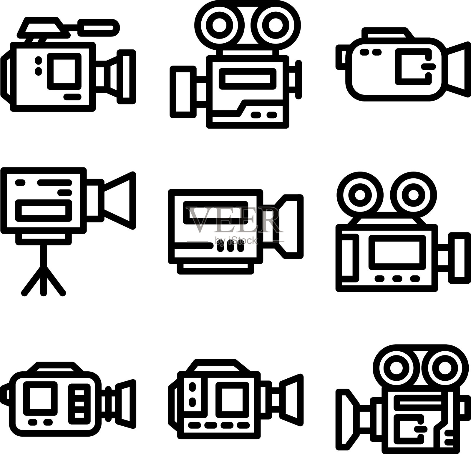 视频图标或标志孤立符号符号图标素材